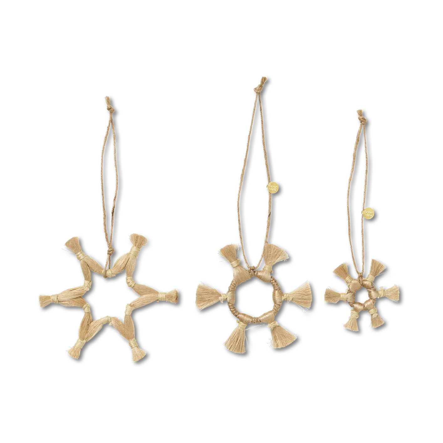 Ferm Living Ferm Living Jute Stars joulukoriste 3 osaa Natural