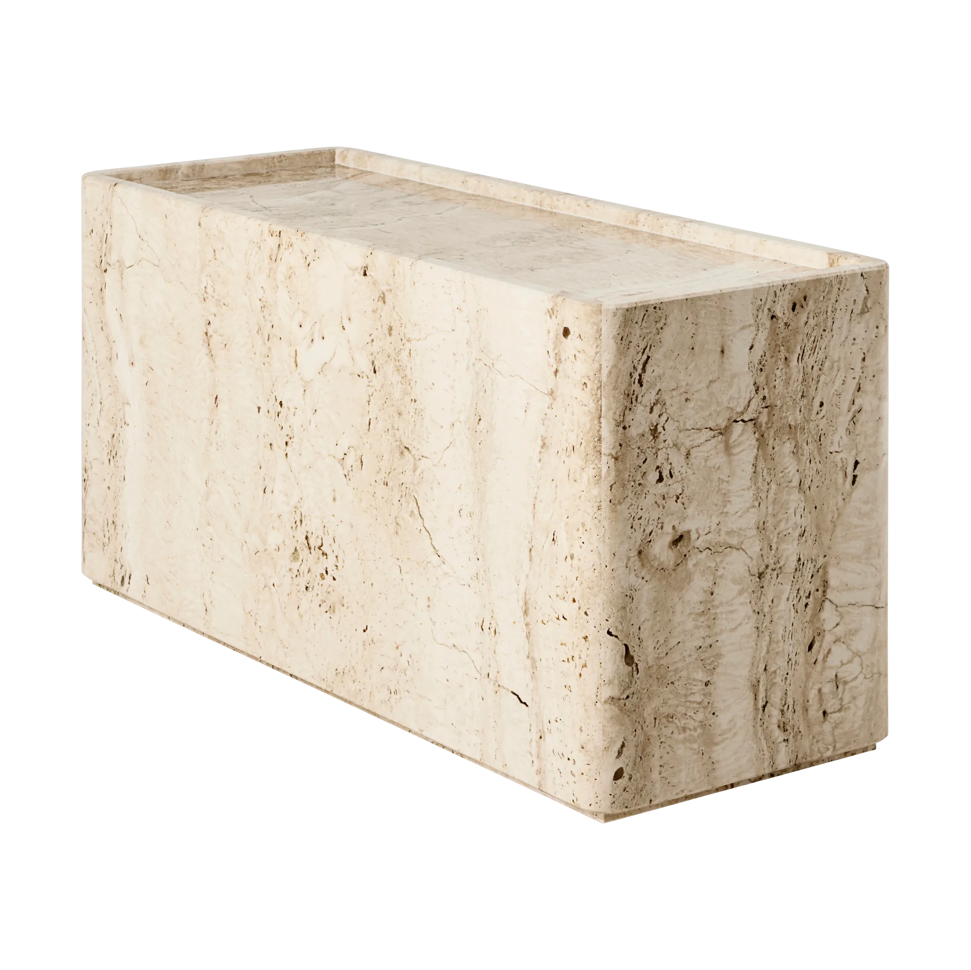 GUBI Pietra sivupöytä 30x80x40 cm Neutraali valkoinen travertiini