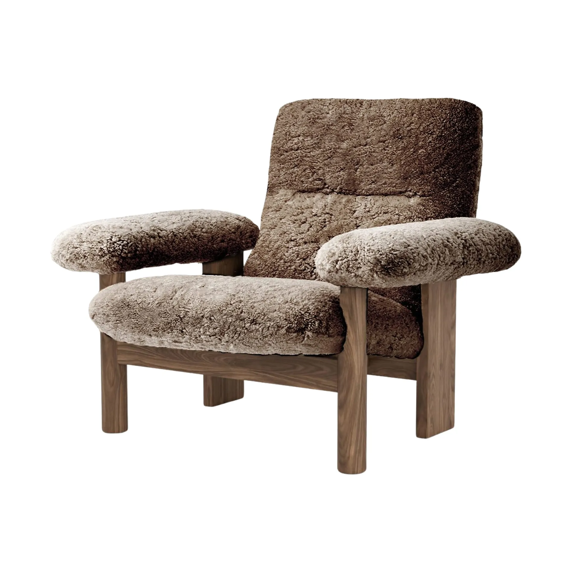 Audo Copenhagen Brasilia nojatuoli Walnut-Sahara sheepskin curly