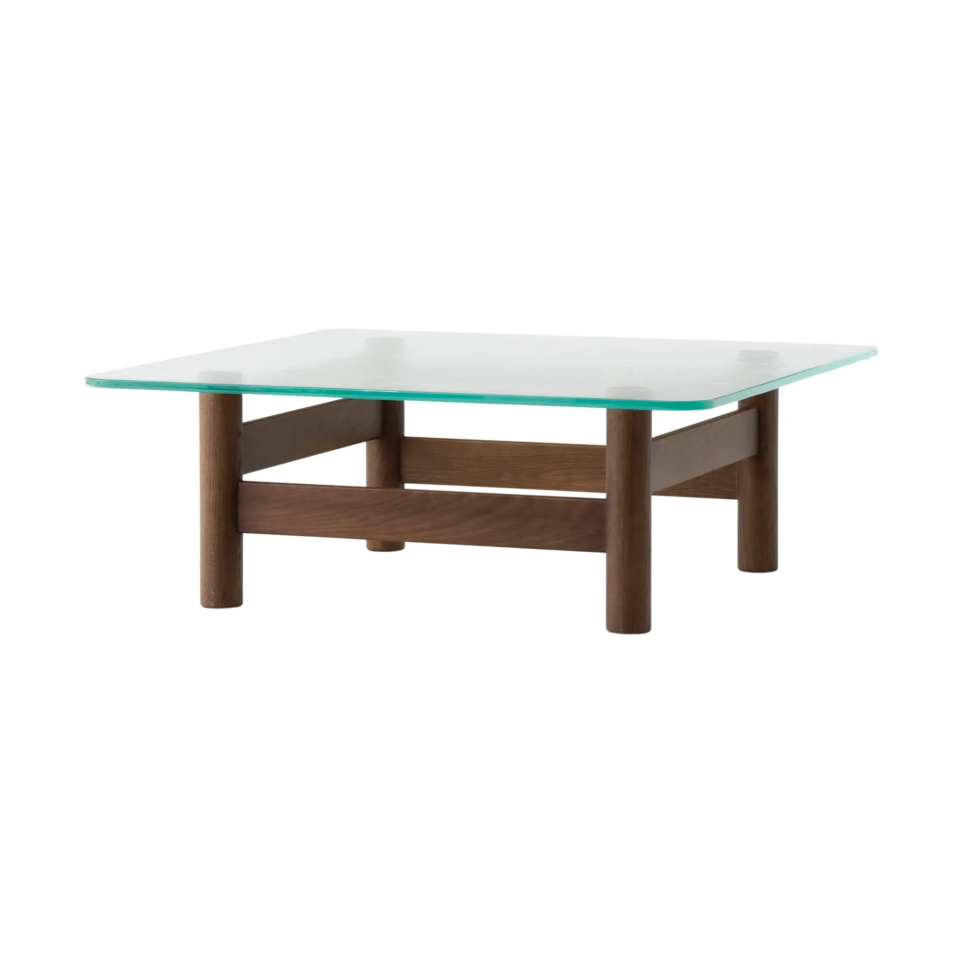 Audo Copenhagen Brasilia sohvapöytä 100x100 cm Dark stained oak-clear glass