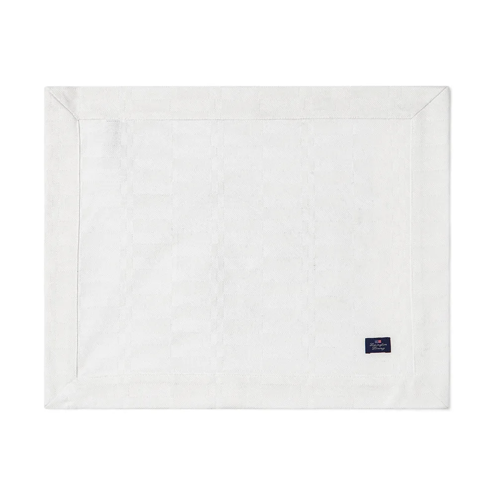Lexington Valkoinen jacquard-puuvillainen pöytätabletti 40x50 cm Valkoinen