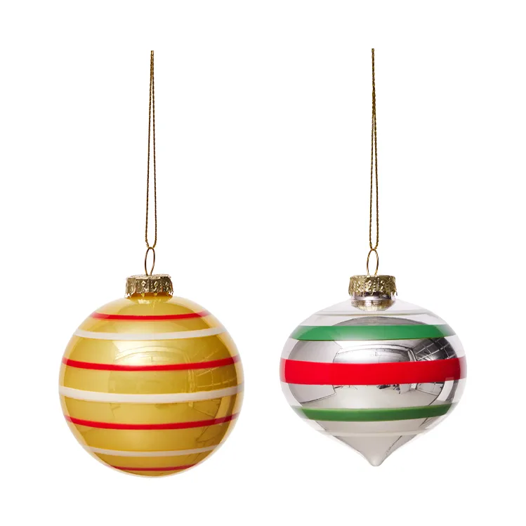 OYOY Vintage Christmas lasipallo No. 3 joulupallo 2 osaa Monivärinen
