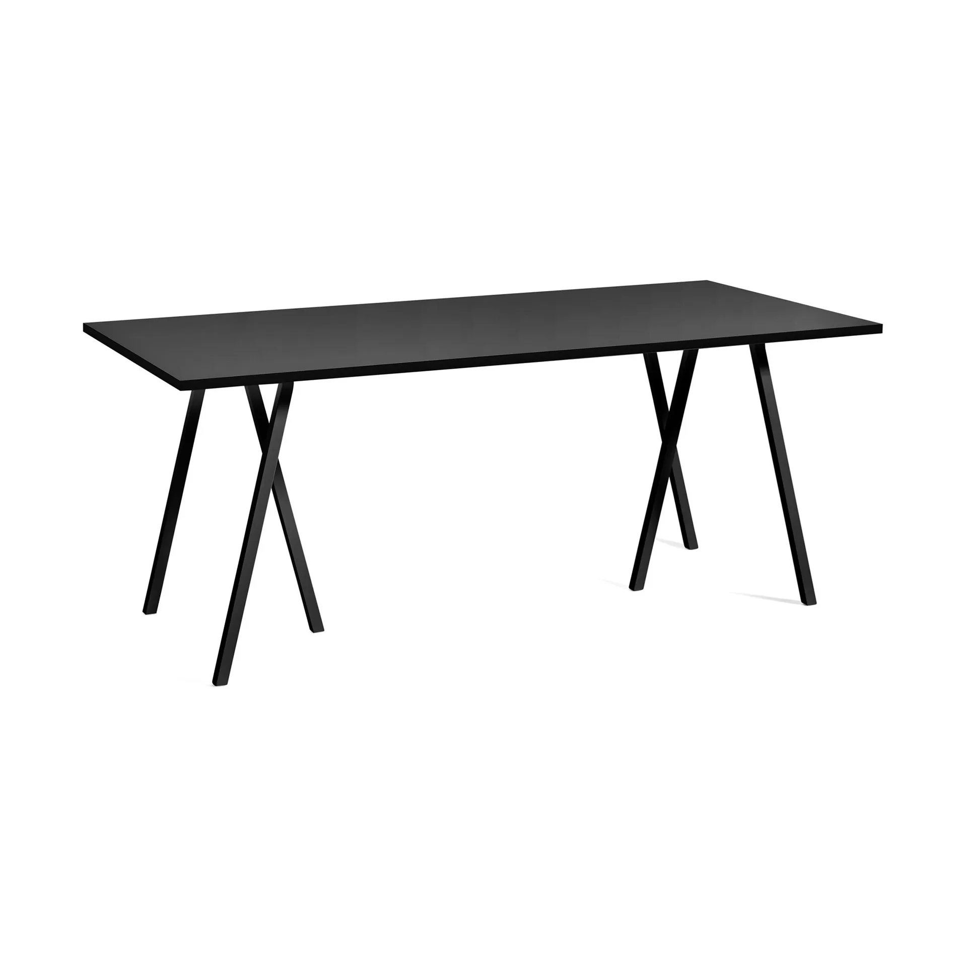 HAY Loop Stand incl. support ruokapöytä 87,5x180 cm Black-black linoleum-lacq. ash