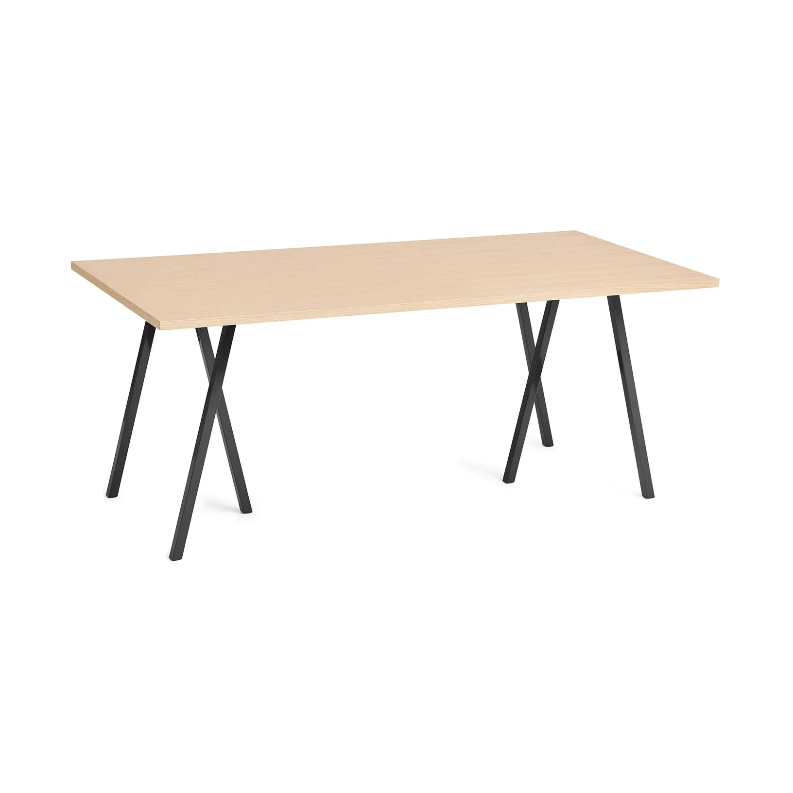 HAY Loop Stand ruokapöytä 87,5x180 cm Black-clear lacq. oak