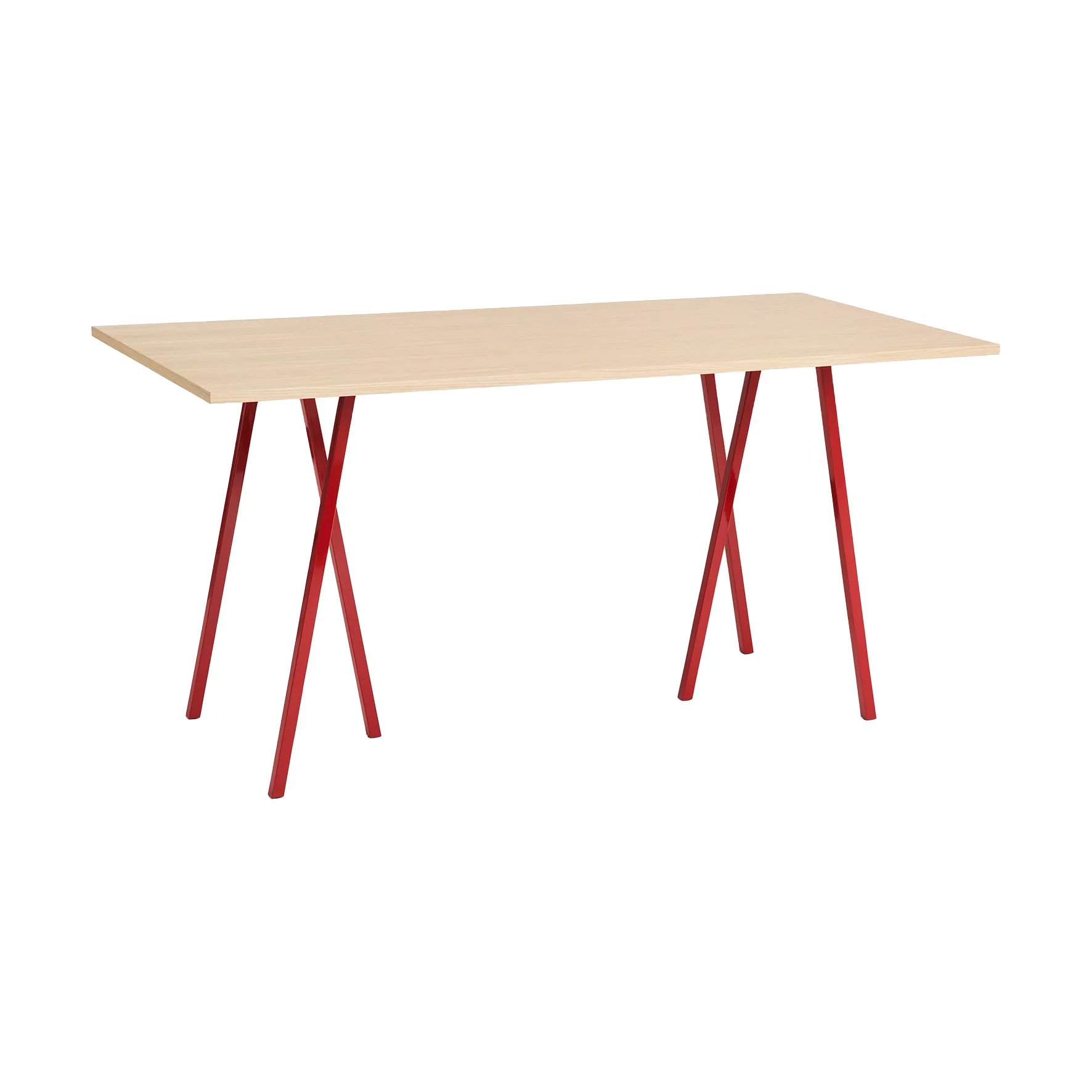 HAY Loop Stand incl. support ruokapöytä 92,5x200 cm Maroon red-clear lacq. oak