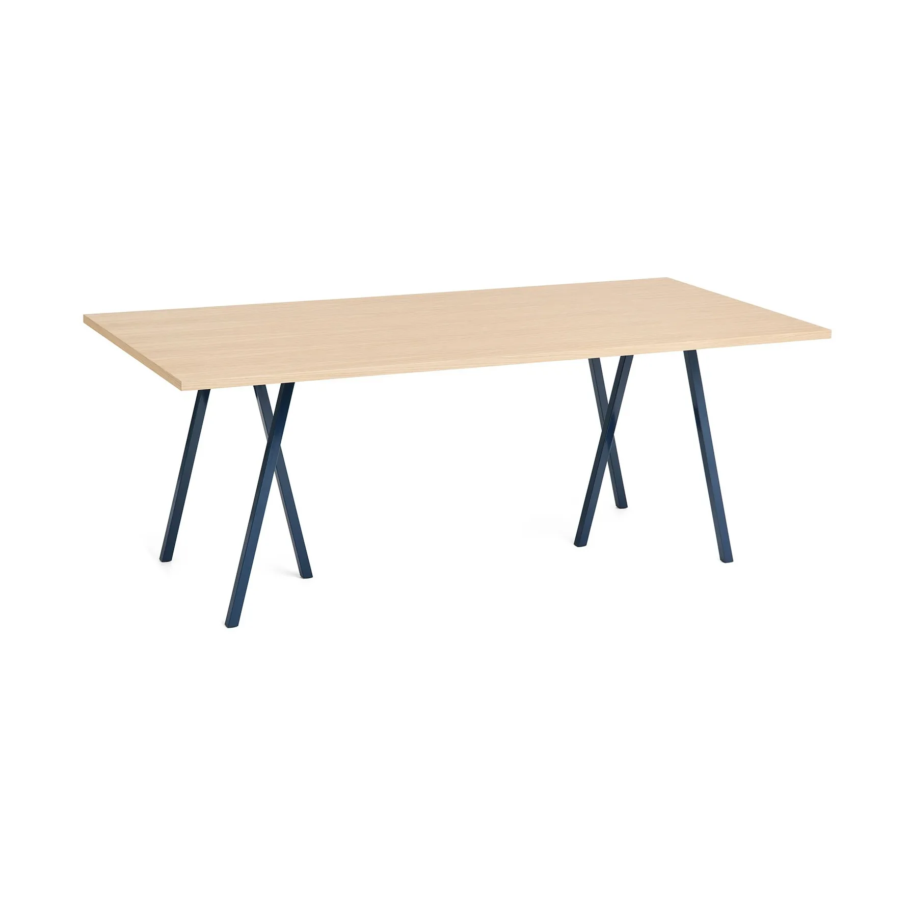 HAY Loop Stand ruokapöytä 92,5x200 cm Deep blue-clear lacq. oak