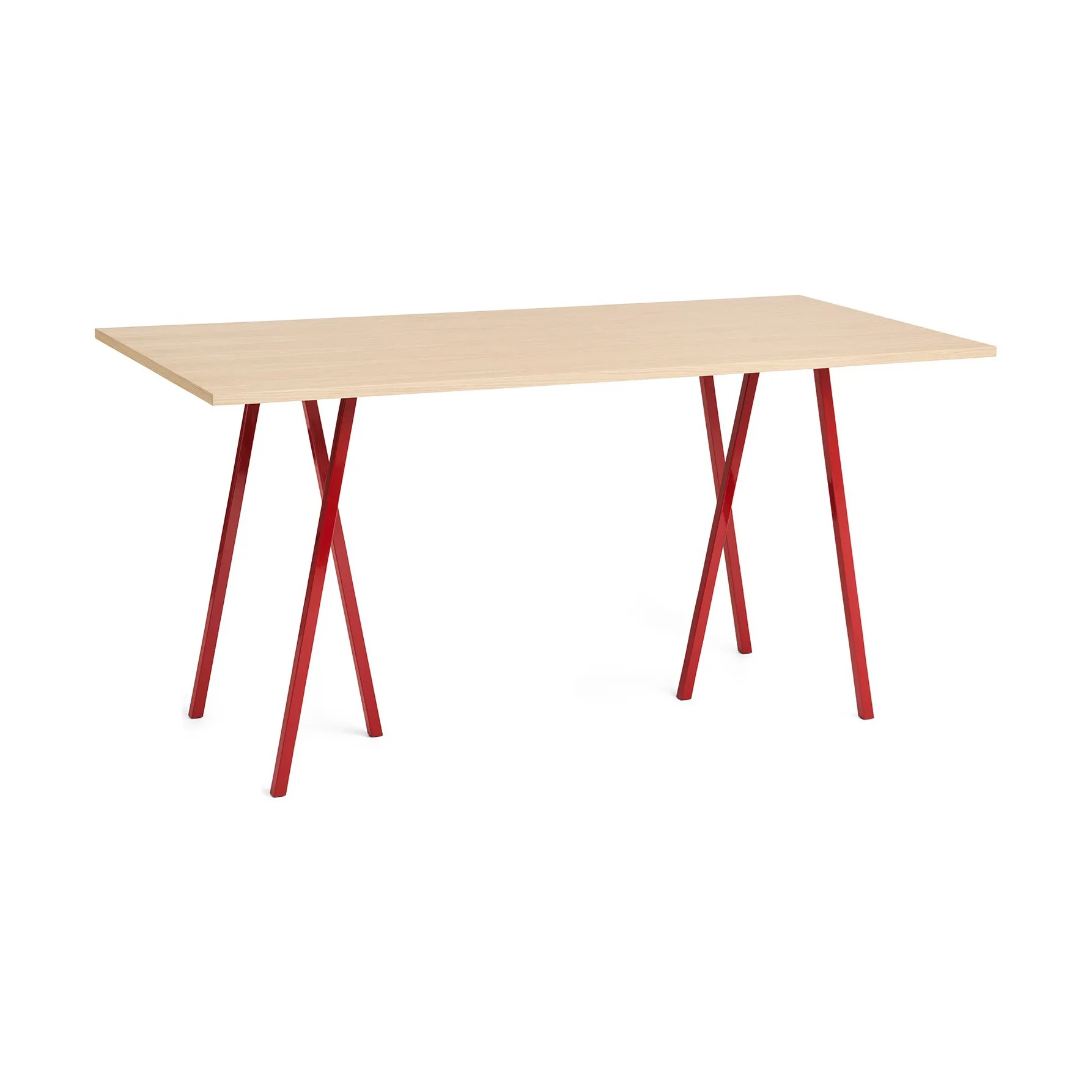 HAY Loop Stand ruokapöytä 92,5x200 cm Maroon red-clear lacq. oak