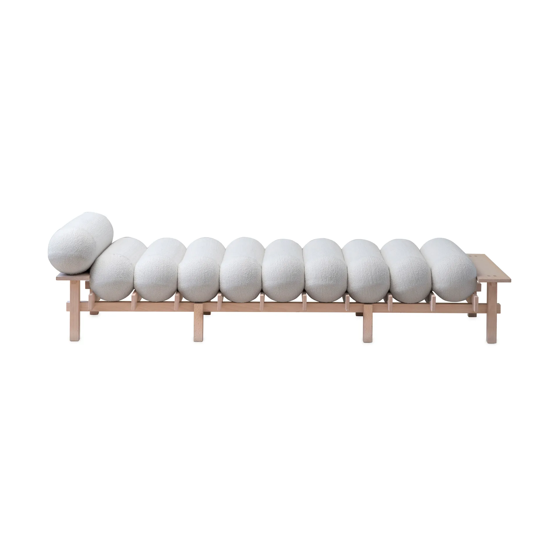 Gärsnäs Dag päivävuode Pyökki-Barnum bouclé 01 Off white