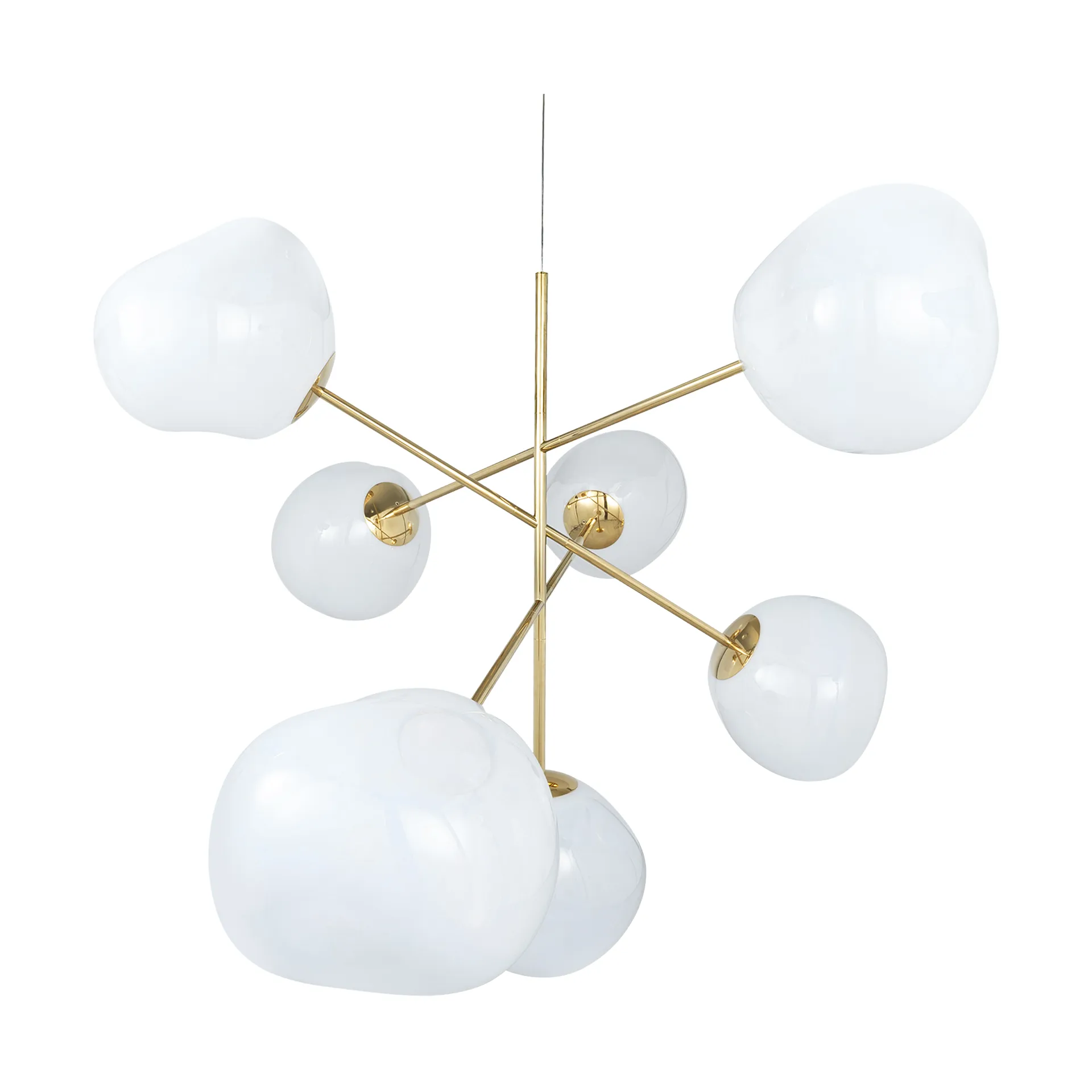 Tom Dixon Melt Chandelier suuri kattokruunu LED 196 cm Opal-gold