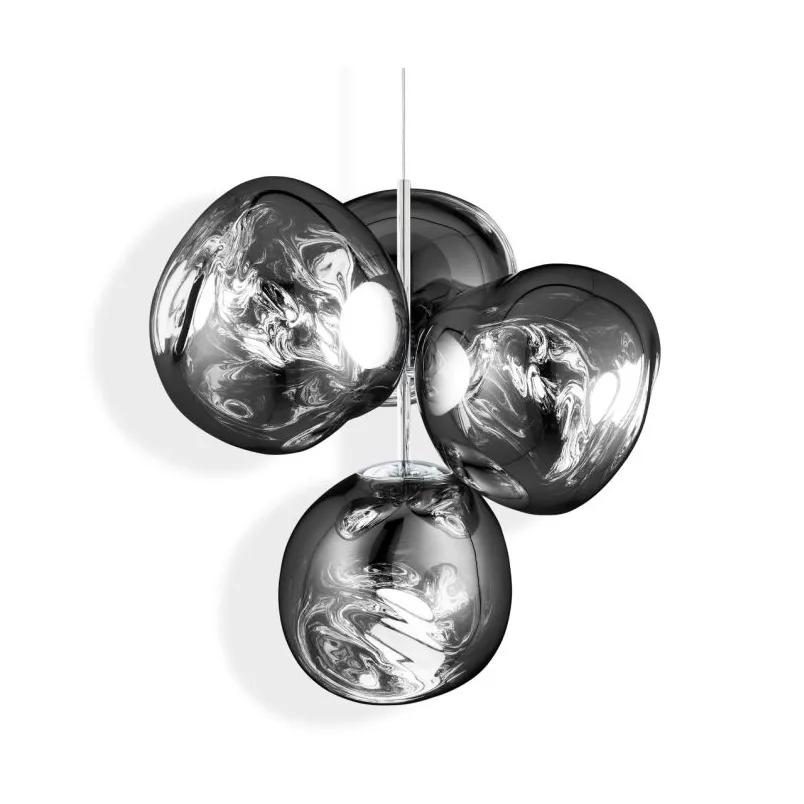 Tom Dixon Melt Chandelier pieni kattokruunu LED 103 cm Hopea