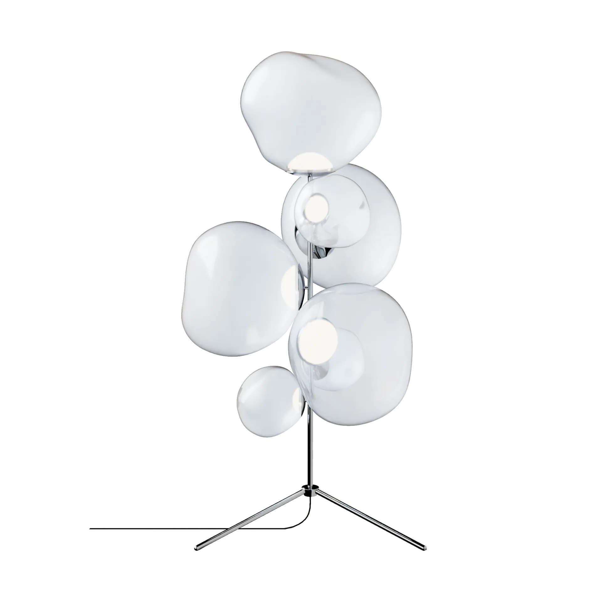 Tom Dixon Melt Chandelier lattiavalaisin LED 175 cm Opal-silver