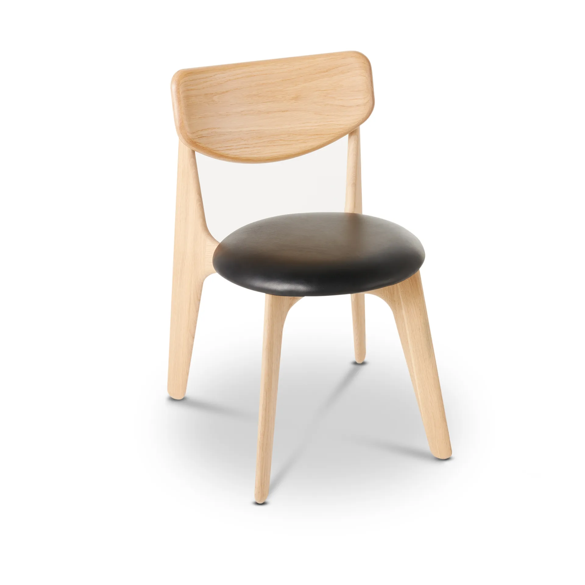 Tom Dixon Slab ruokatuoli verhoiltu istuin Natural oak-black leather