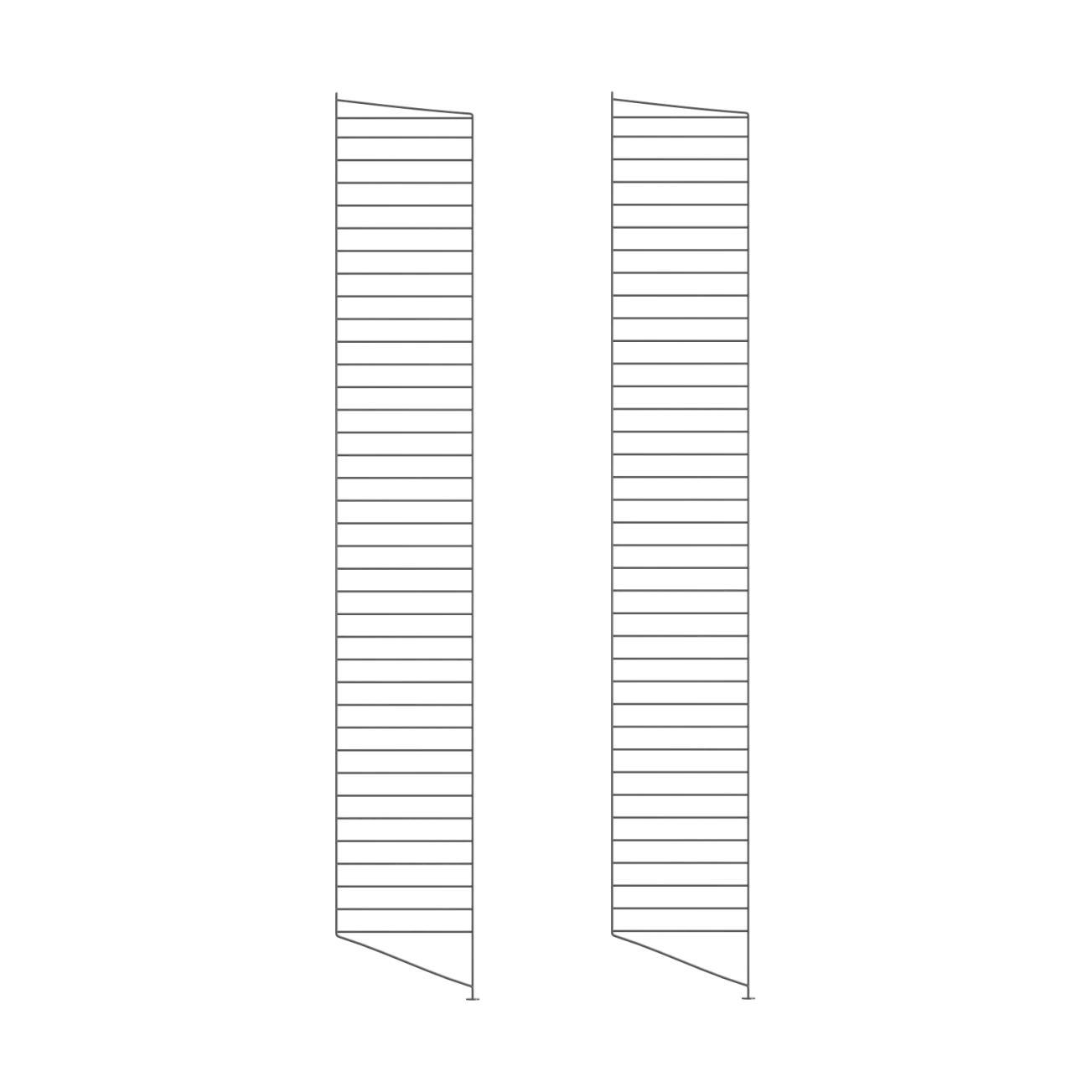 String String lattiakaide Tummanharmaa, 200x30 cm, 2-pakkaus