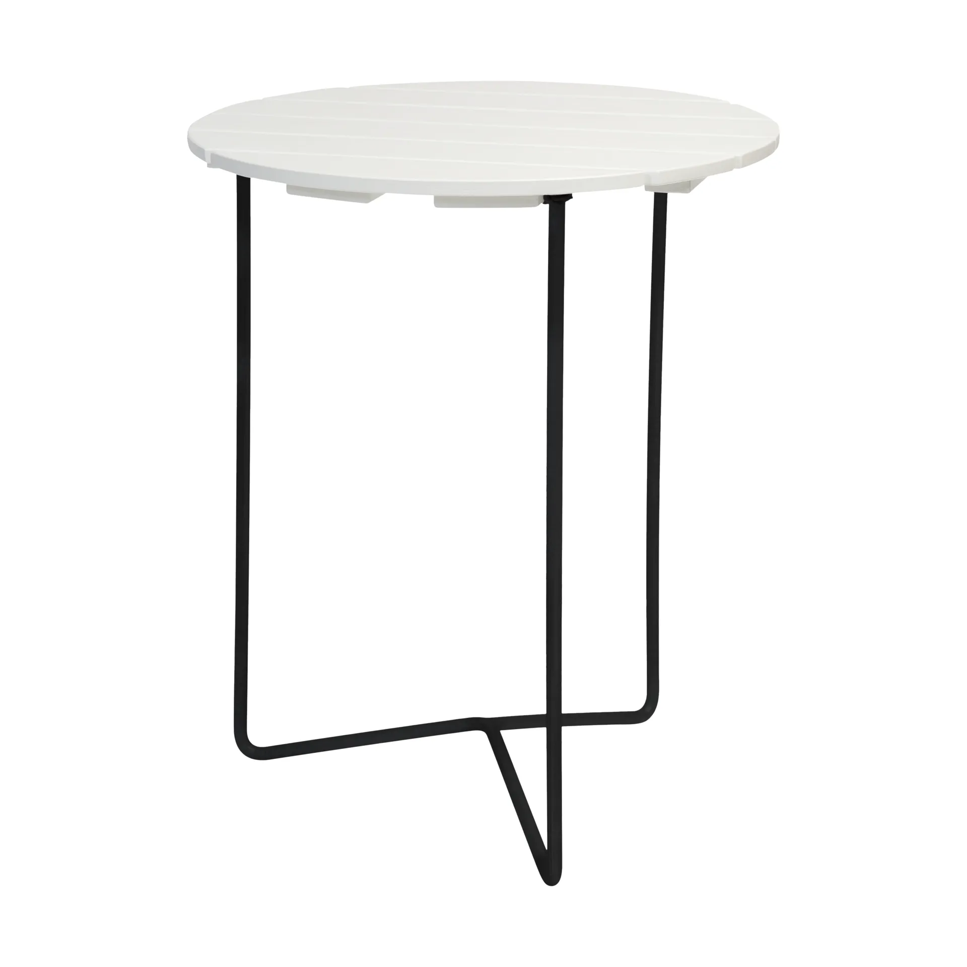 Grythyttan Stålmöbler Table 6B pöytä Valkoöljytty tammi-musta, Ø60 cm