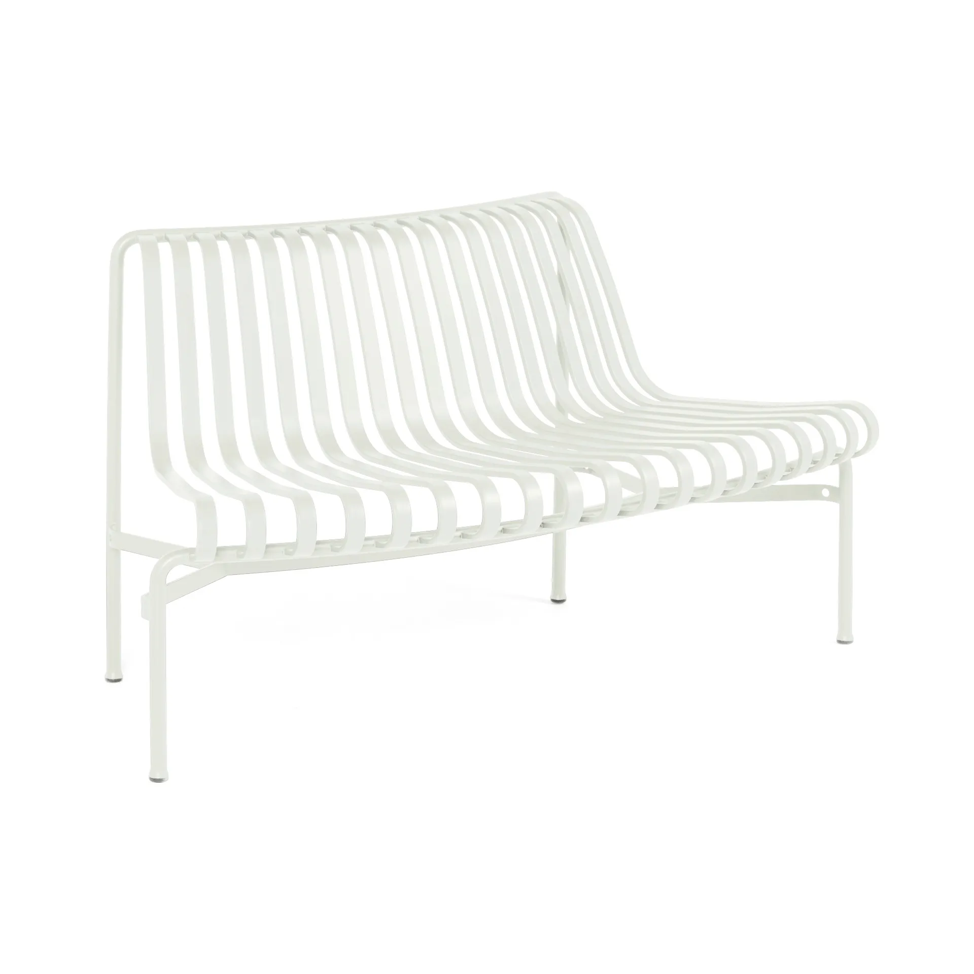 HAY Palissade Dining puistonpenkki kaarevalla selkänojalla ulospäin Cream white