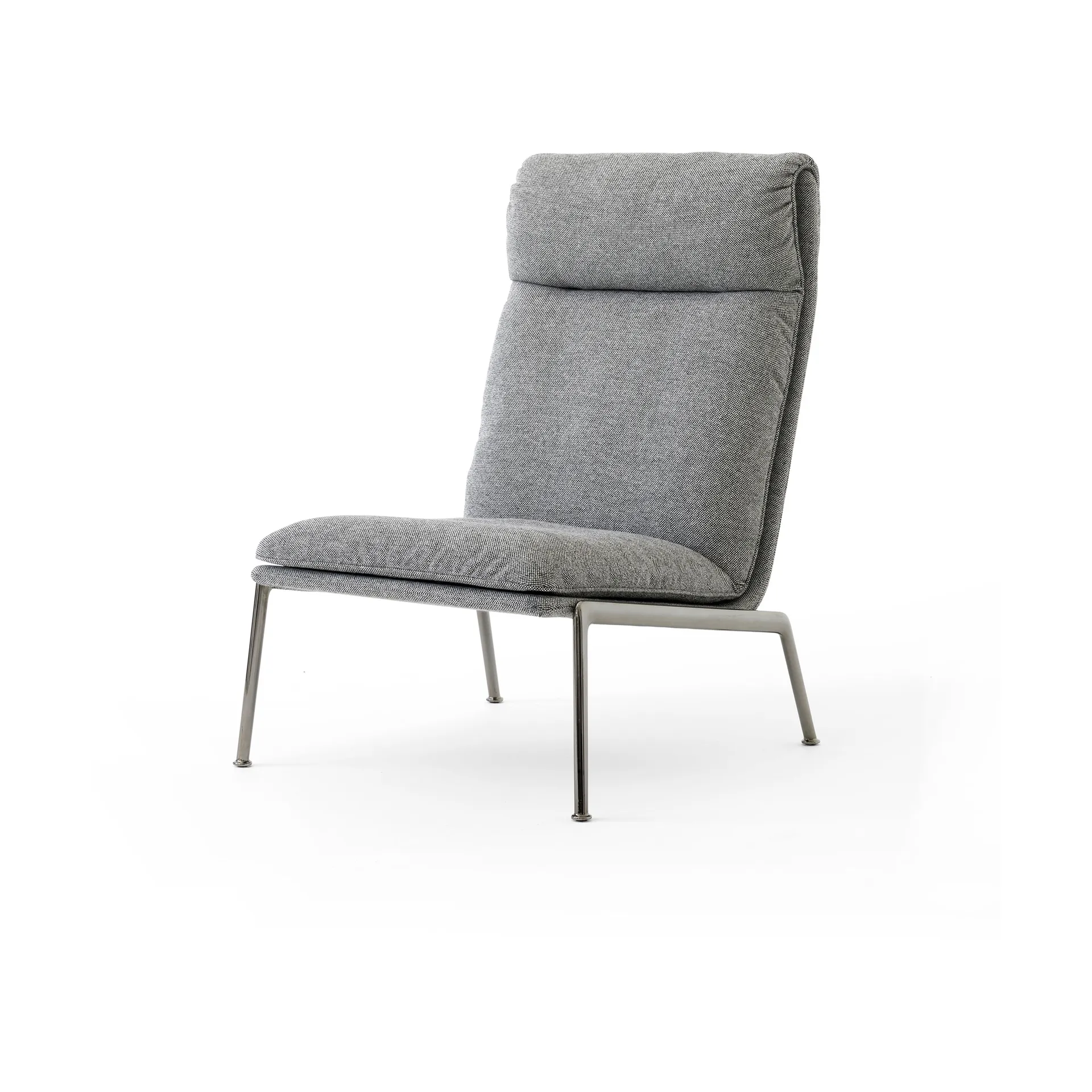&Tradition Muno LN16 High back lounge-nojatuoli Dark chrome-Hallingdal 0126