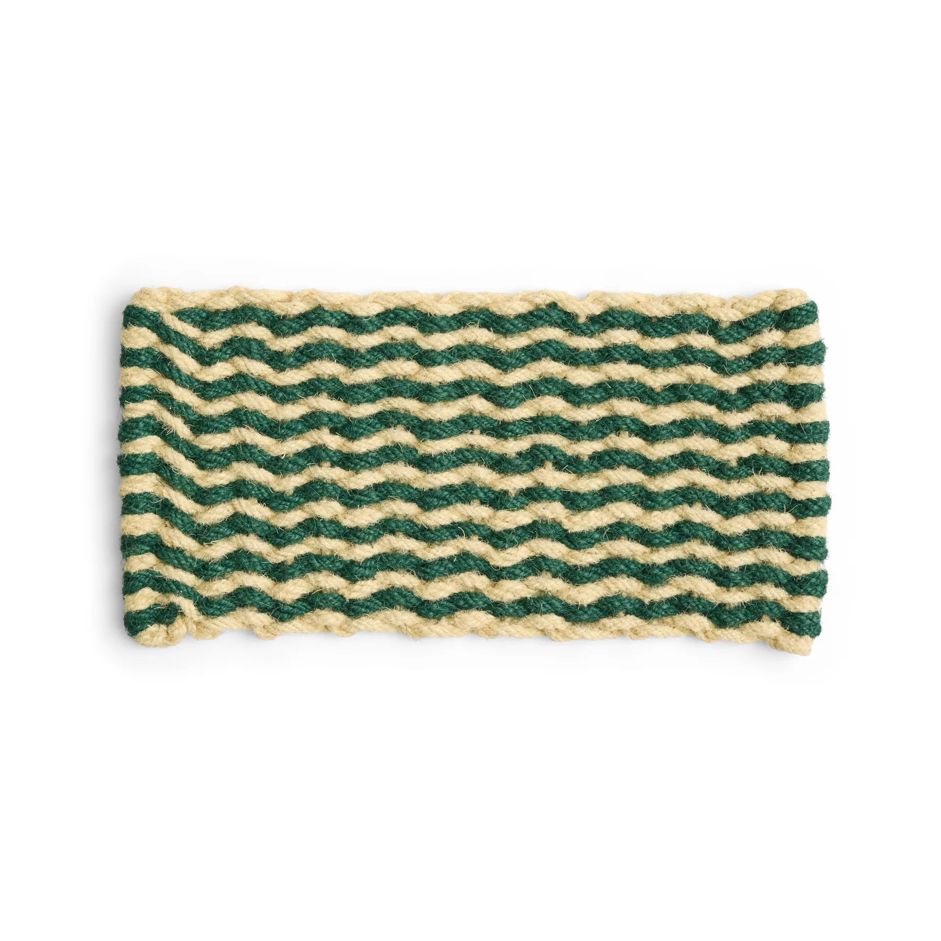 HAY Coco Stripe Wave kynnysmatto Dark green-white