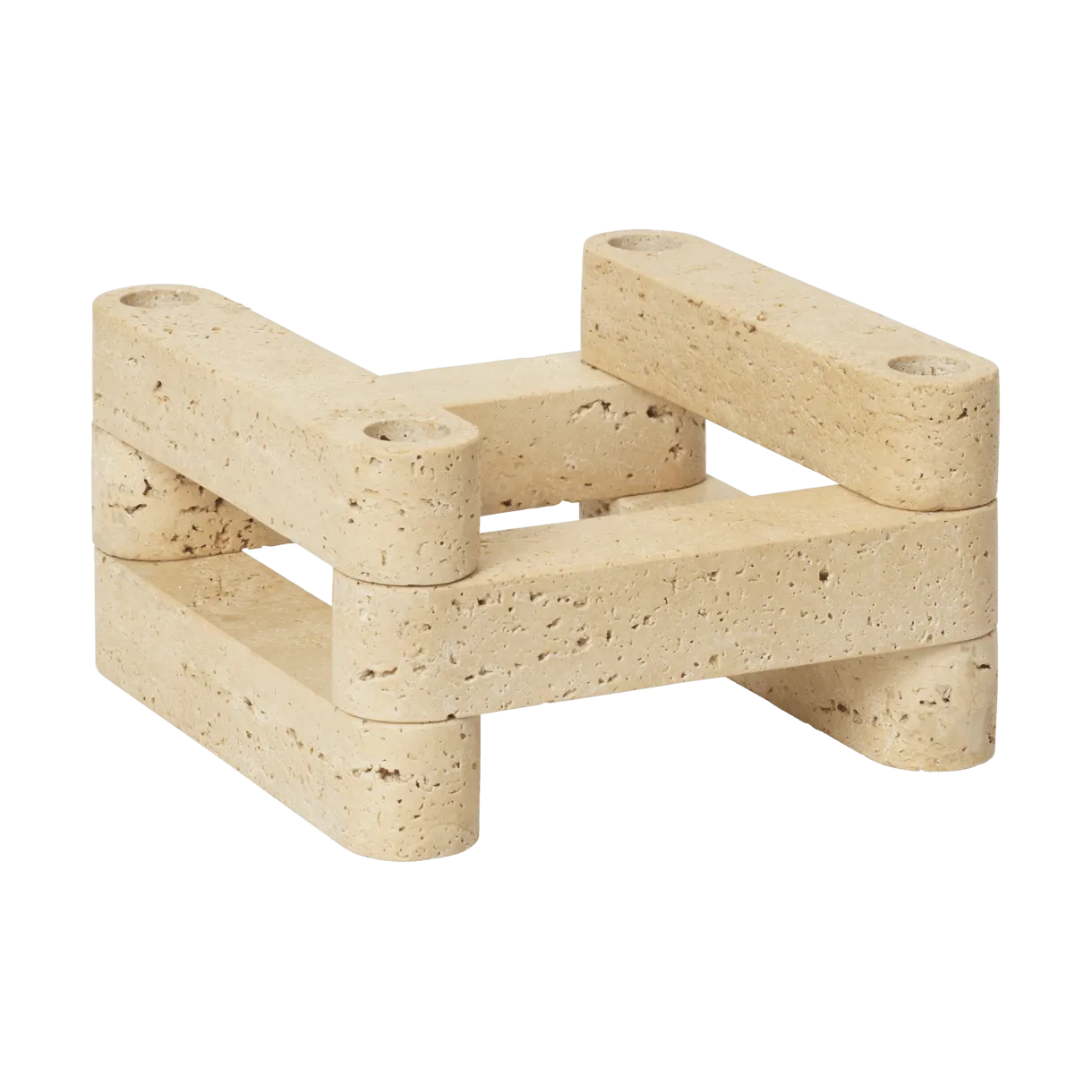 Ferm Living Newel modul kynttilänjalka 6 osaa Travertiini