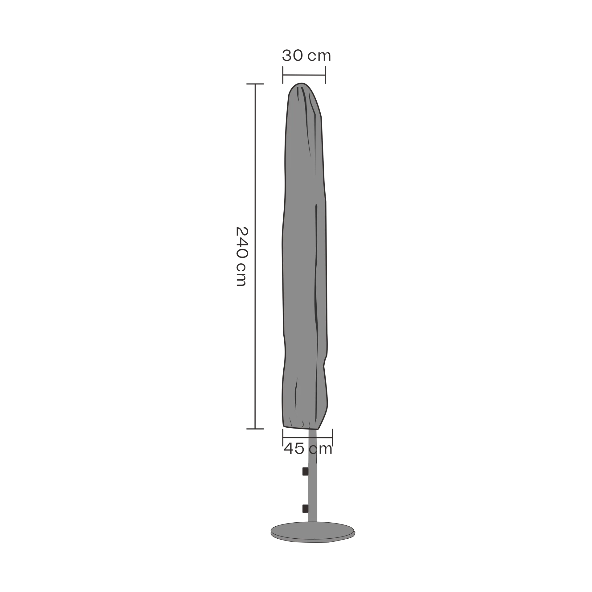 Brafab Brafab kalustesuoja aurinkovarjo Musta 240 cm