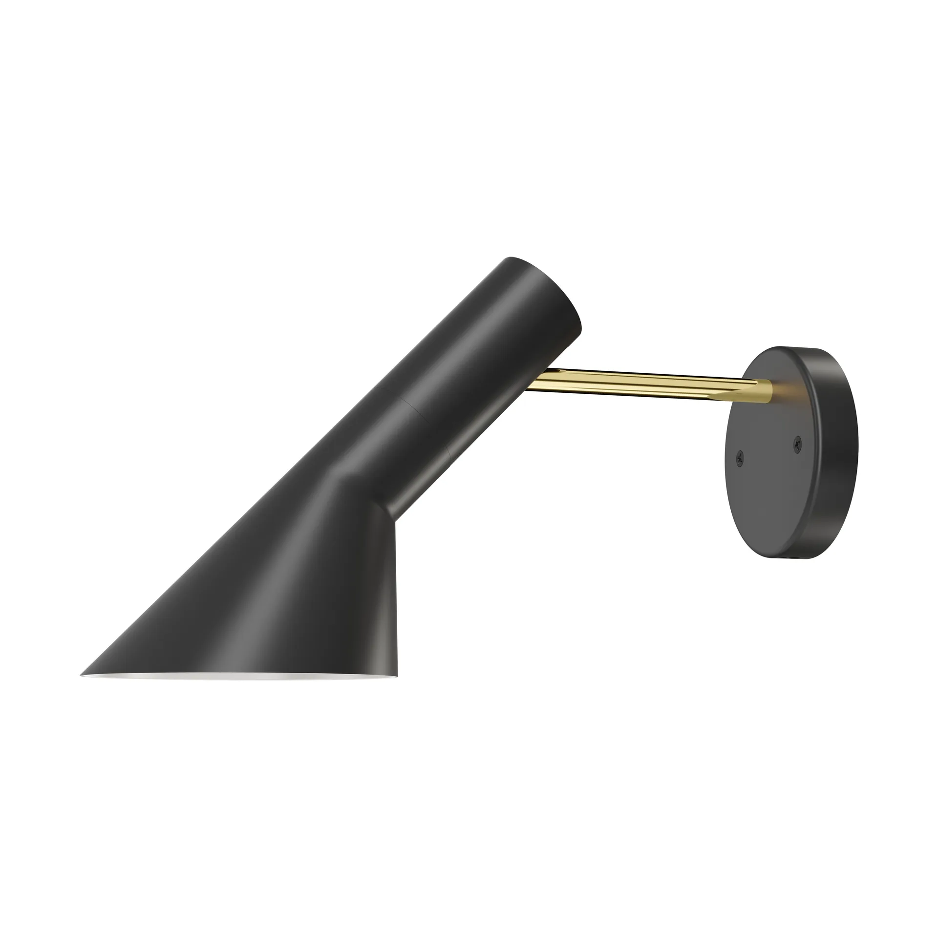 Louis Poulsen AJ-seinävalaisin kiinteä asennus ilman katkaisijaa Brass-black