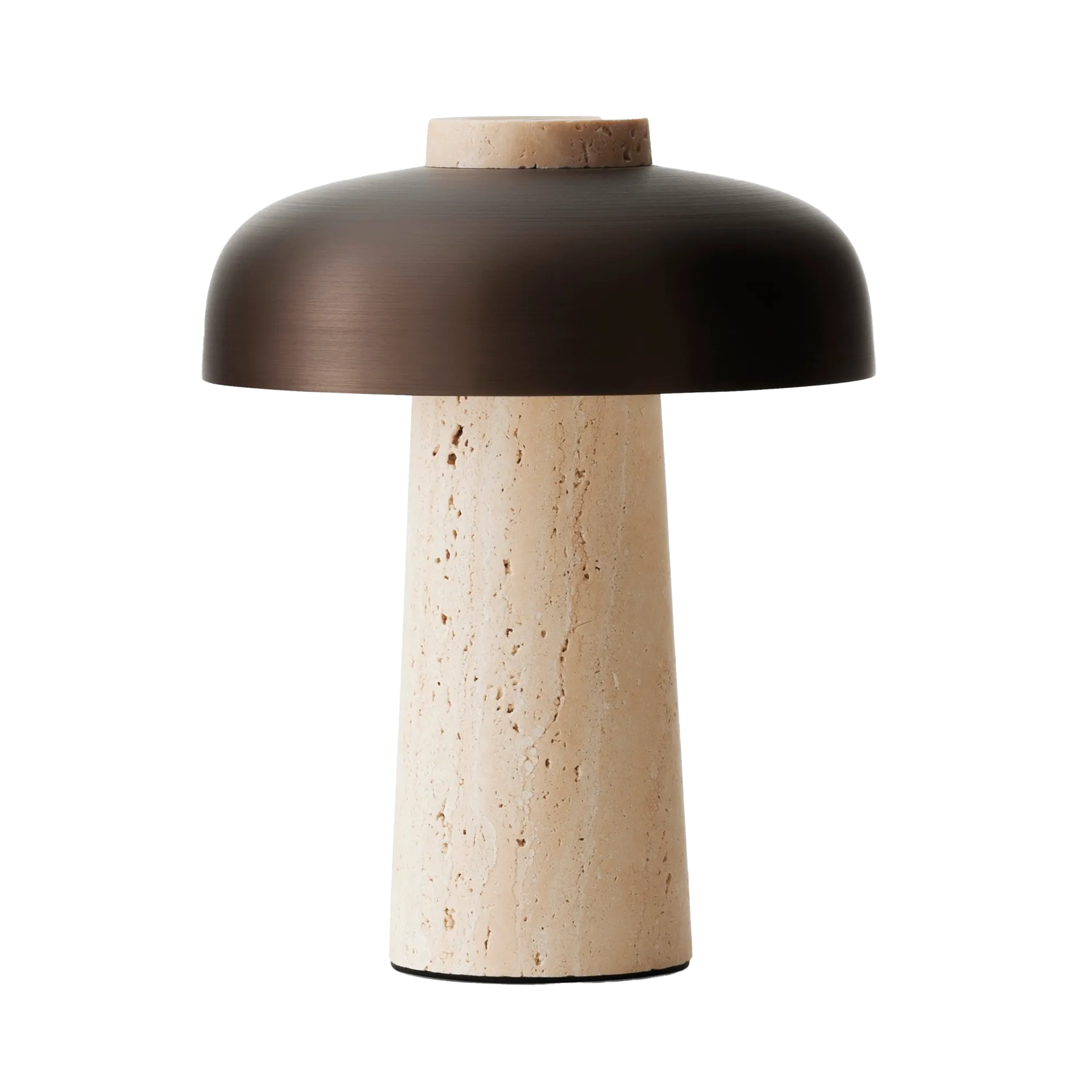 Audo Copenhagen Reverse kannettava pöytävalaisin 24,5 cm Travertine-bronzed aluminium