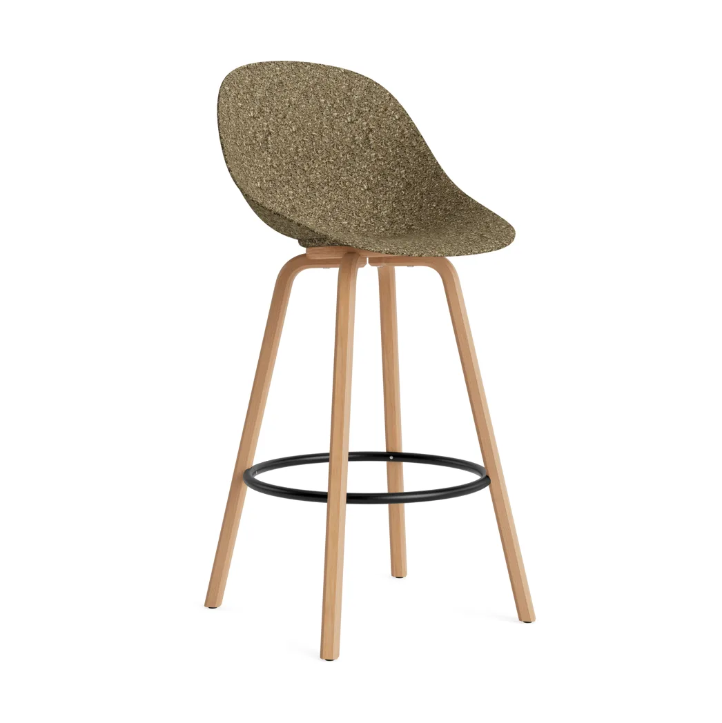 Normann Copenhagen Mat Bar Chair baarituoli 75 cm Seaweed-pyökki-musta teräs