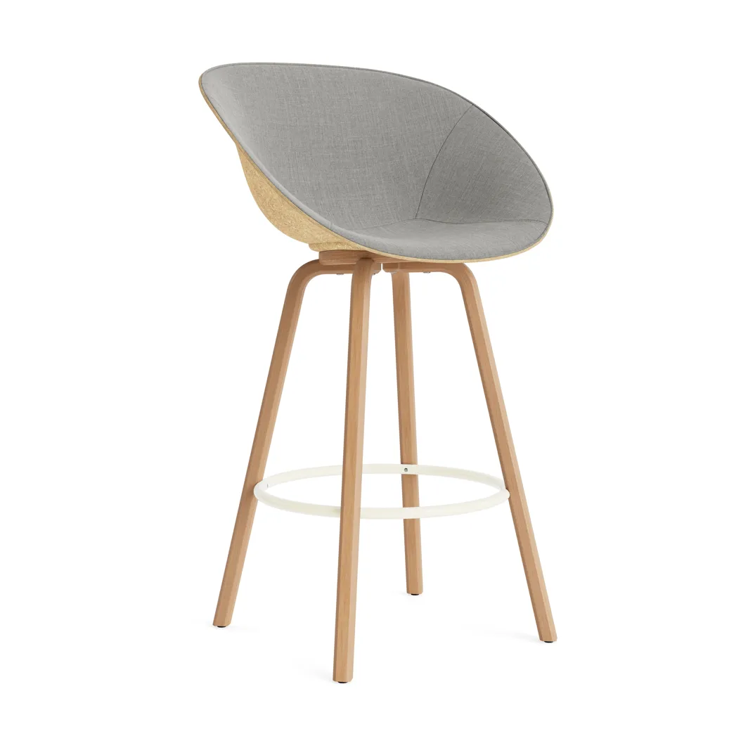 Normann Copenhagen Mat käsinojatuoli etupuoliverhoiltu 75 cm Remix 133-hemp-beech-cream steel.