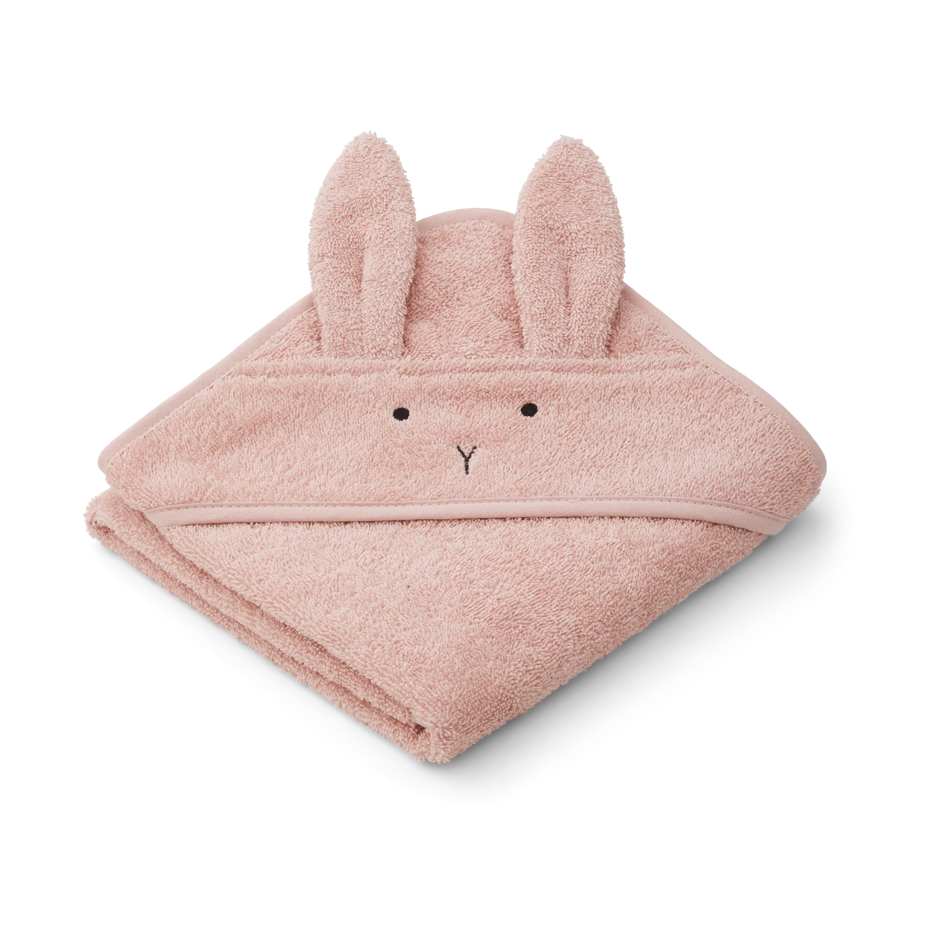 Liewood Albert kylpypyyhe hupulla 70x70 cm Rabbit rose.
