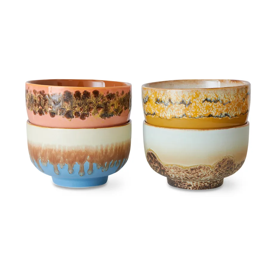 HKliving 70's kulho Ø 13,5 cm 4-pakkaus Seabreeze