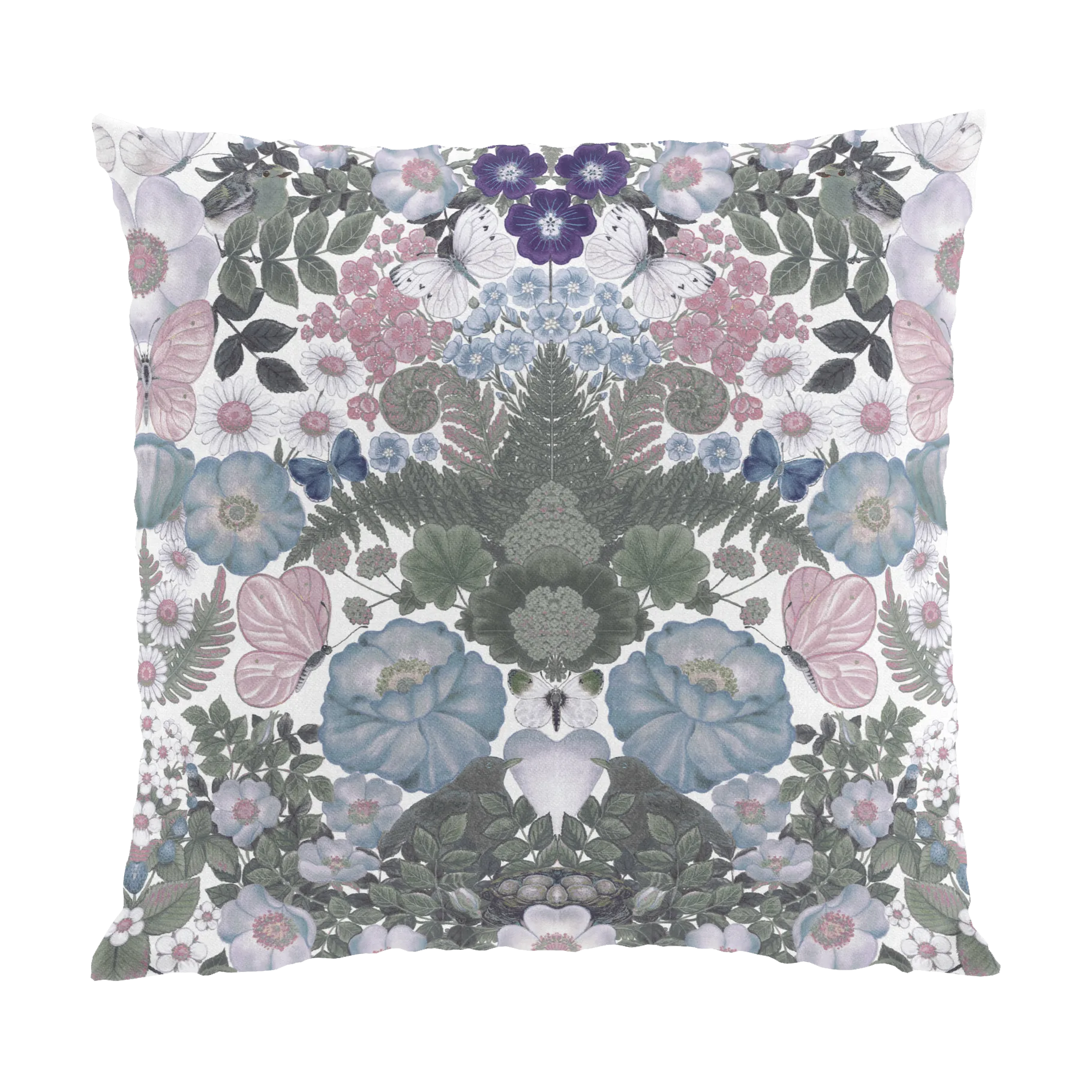 Arvidssons Textil Perhoskukka tyynynpäällinen 47x47 cm Turkoosi