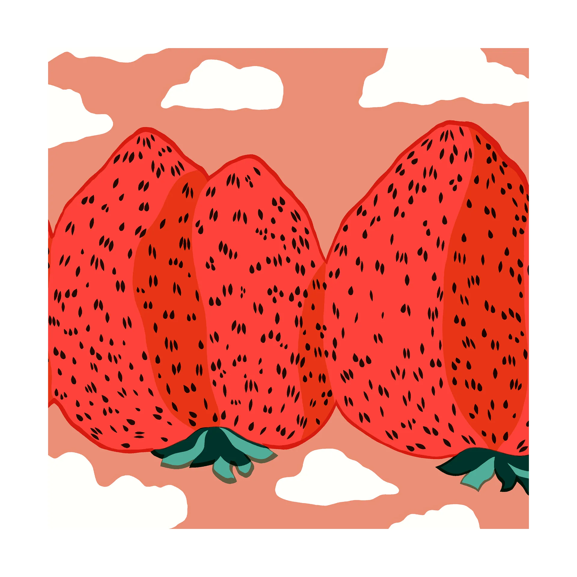 Marimekko Mansikkavuoret servetti 33 x 33 cm 20-pakkaus Punainen