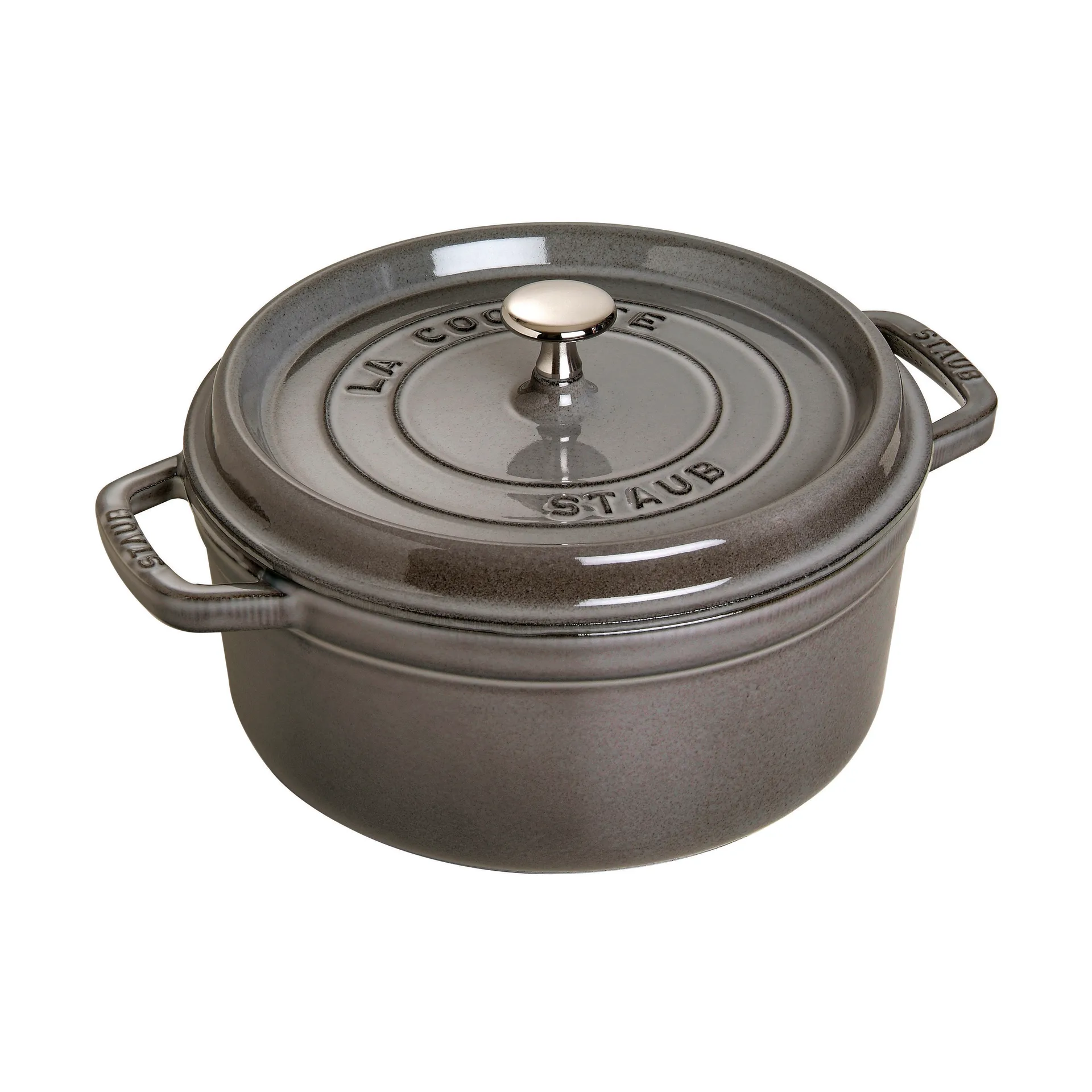 STAUB Staub La Cocotte pyöreä pata valurauta 1,7 L Grafiitinharmaa