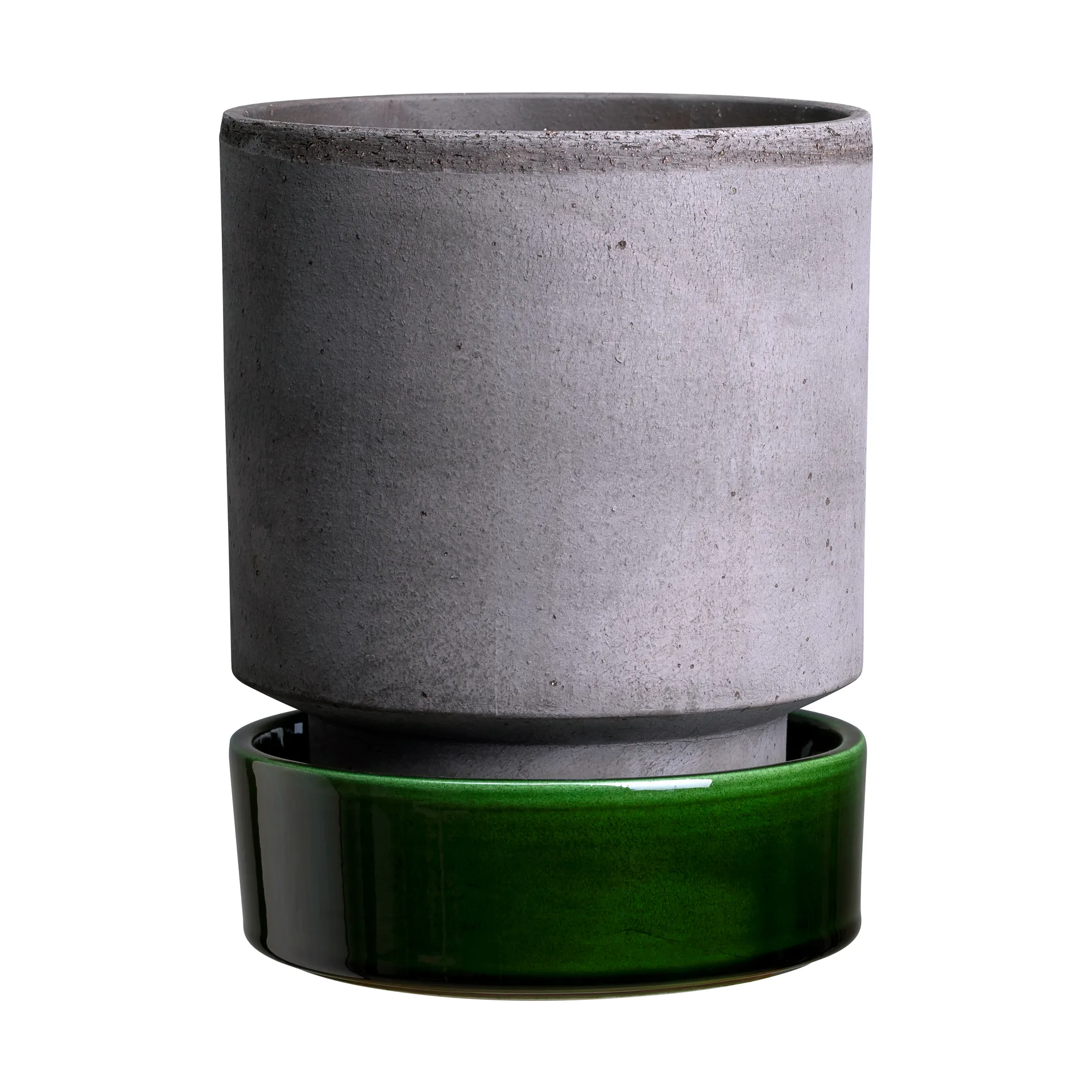 Bergs Potter Hoff ruukku Ø16 cm, Raw Grey-Emerald Green