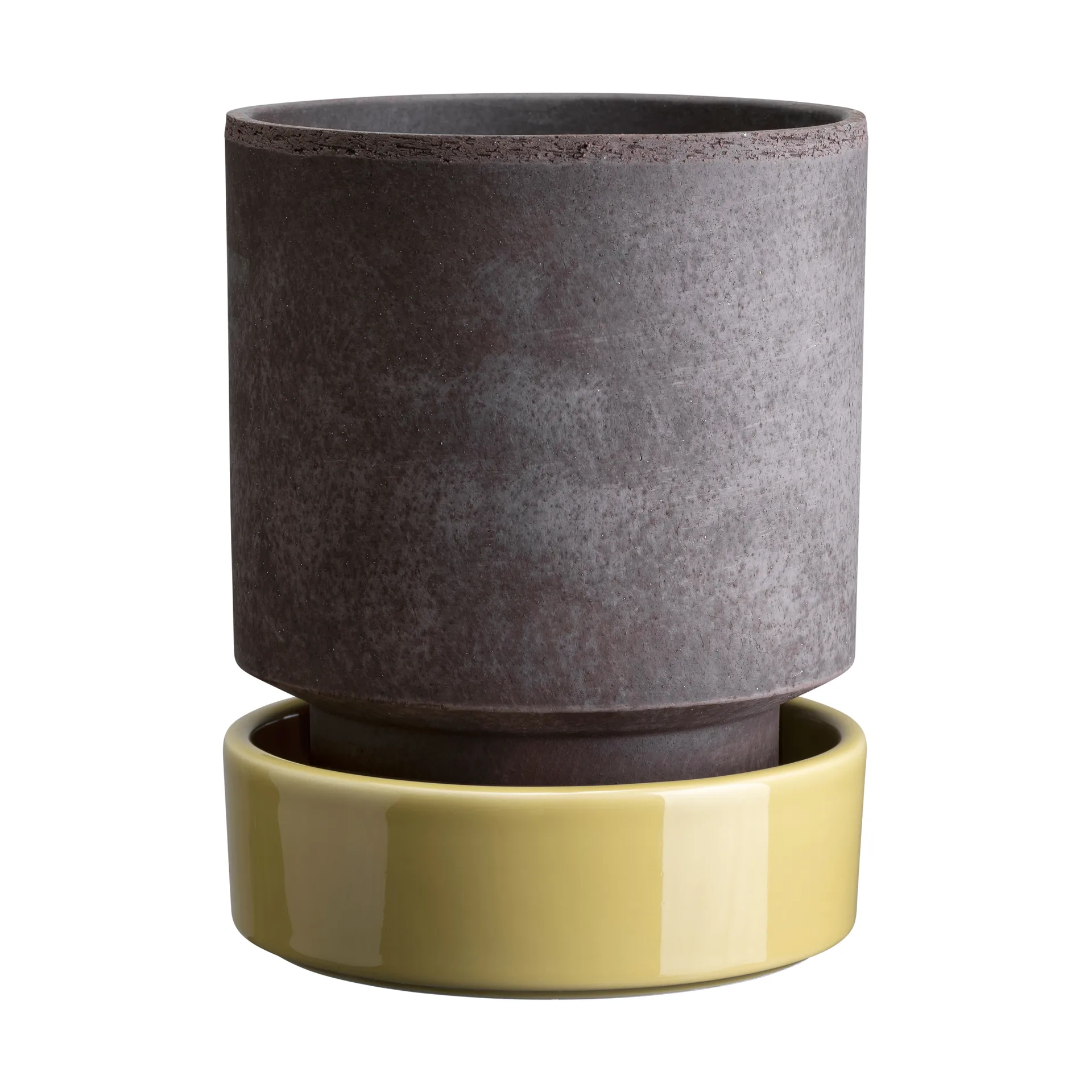 Bergs Potter Hoff ruukku Ø18 cm, Raw Grey-Pale Yellow