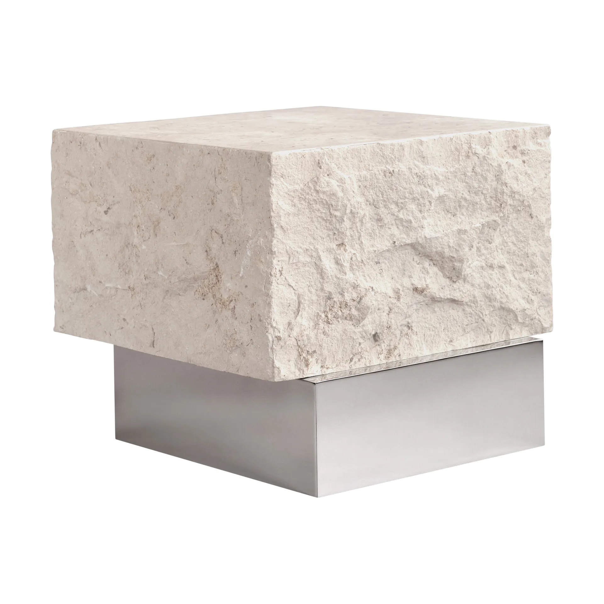 101 Copenhagen Temple sivupöytä low 42x40 cm Chrome-limestone