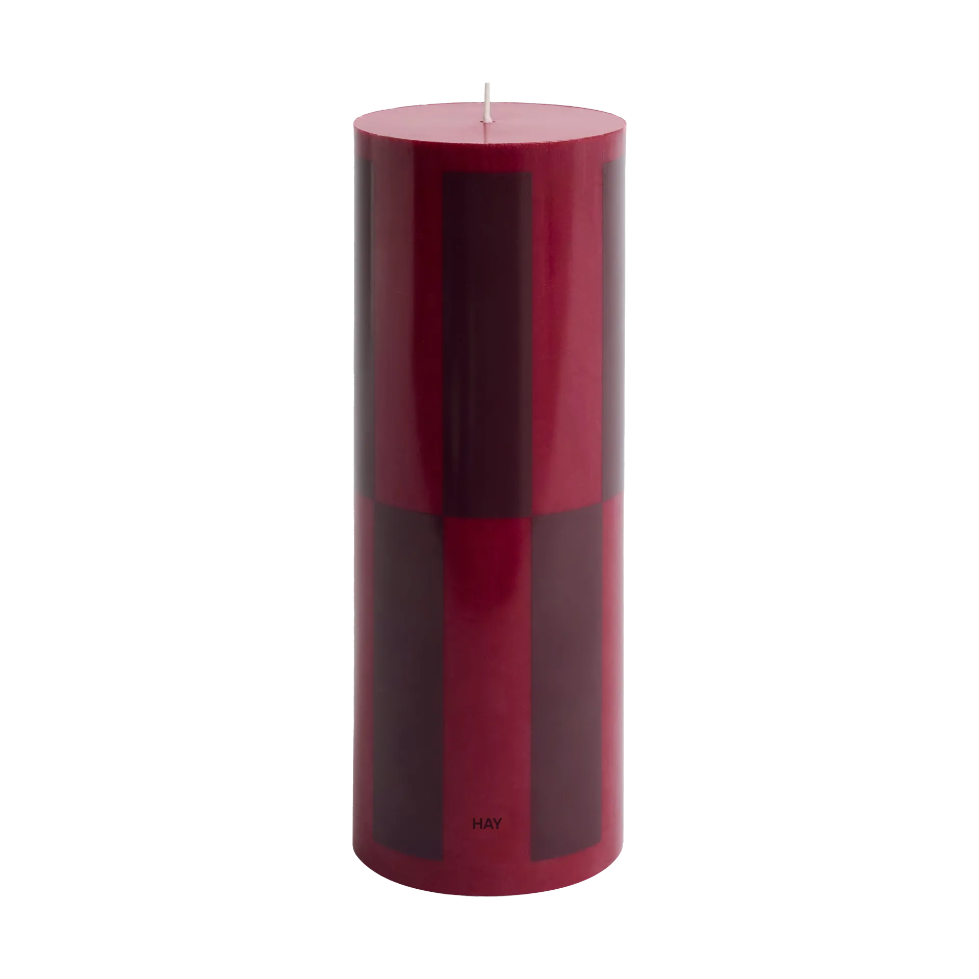 HAY Column Candle pöytäkynttilä large 25 cm Wine-bordeaux large check.