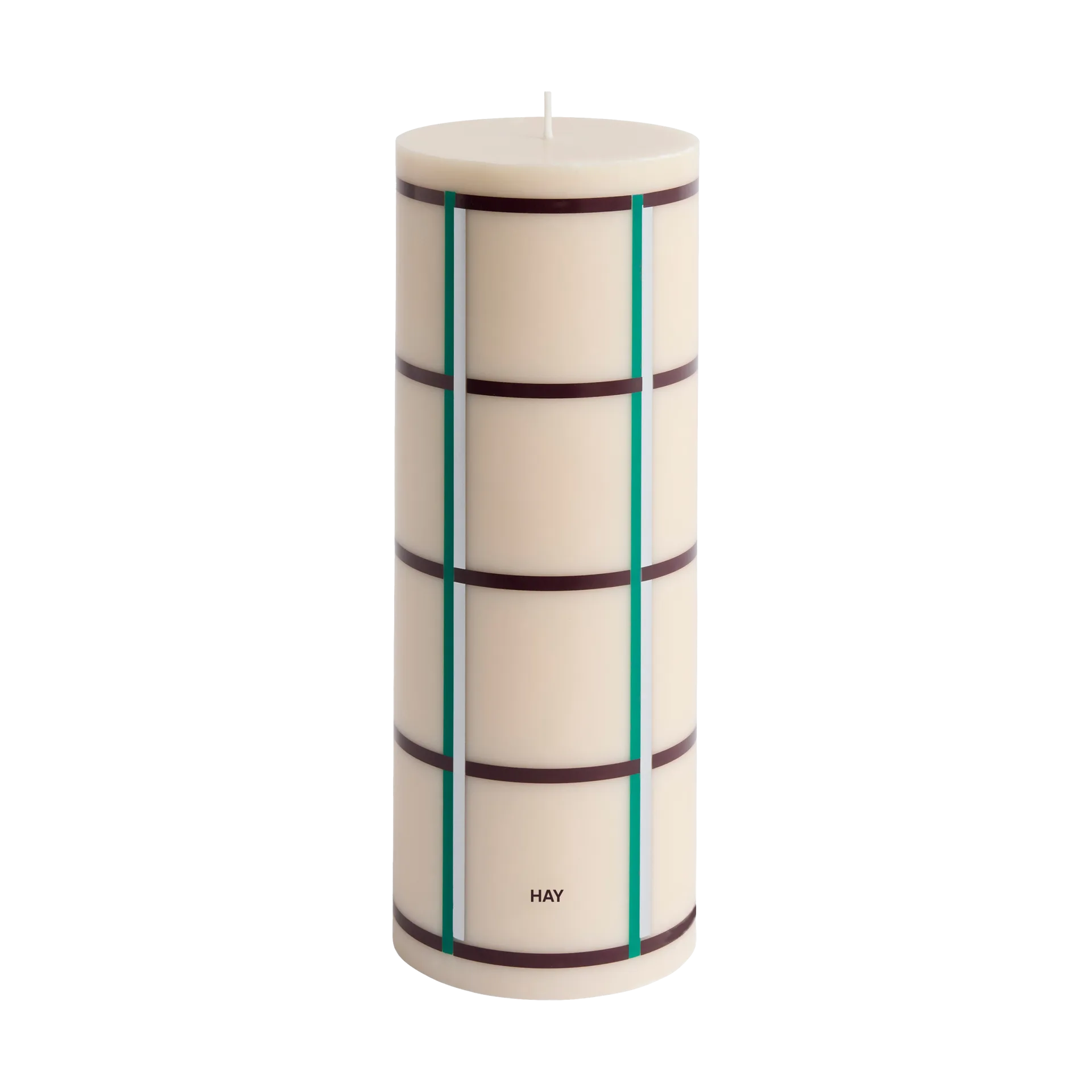 HAY Column Candle pöytäkynttilä large 25 cm Off white-green bordeaux-silver