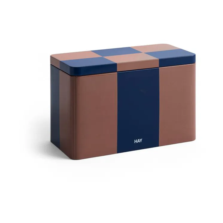 HAY Tin Container säilytyspurkki medium Brown-midnight blue