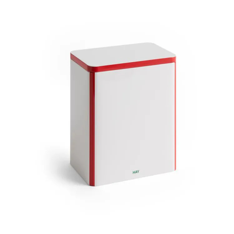 HAY Tin Container säilytyspurkki large Off white-red