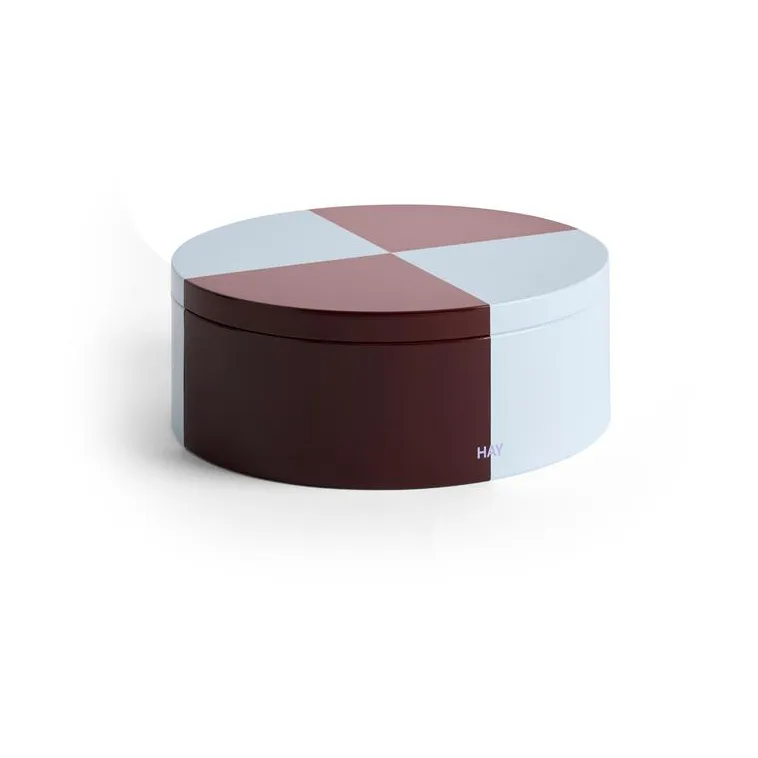 HAY Tin Container Round säilytyspurkki Burgundy-ice blue