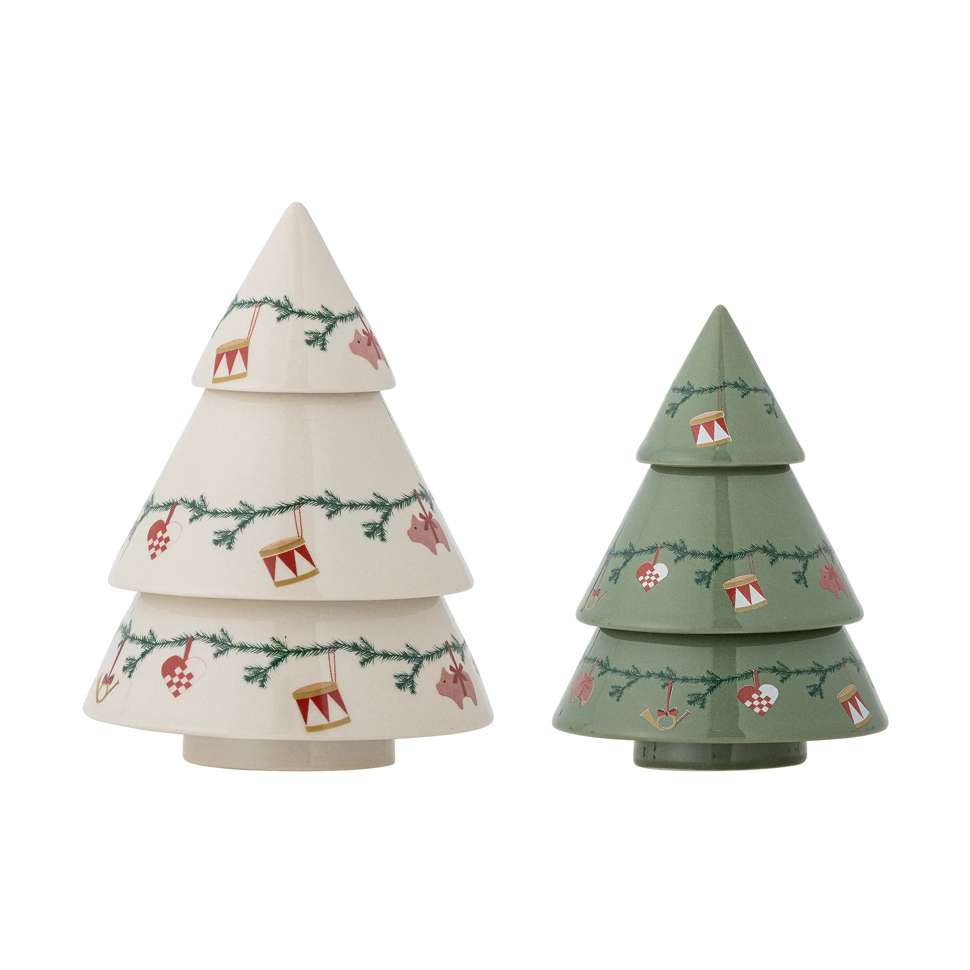 Bloomingville Yule koristekuuset 2 osaa Beige-vihreä