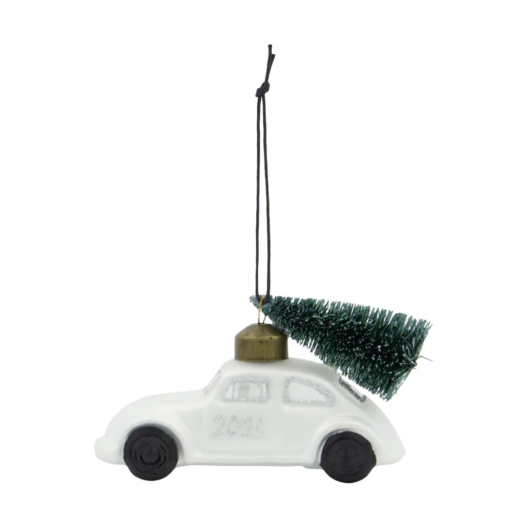 House Doctor Car joulukoriste Valkoinen-hopea