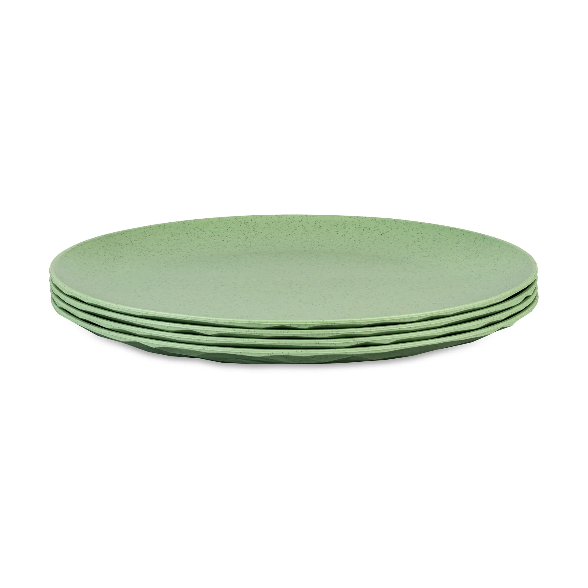Koziol Club lautanen Ø26 cm 4-pack biokierrätysmuovi Nature leaf green