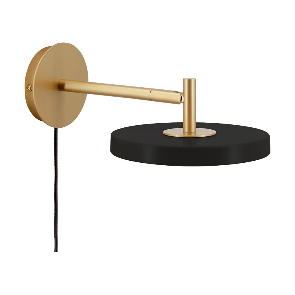 Umage Asteria Wall seinälamppu Short, Black-brass
