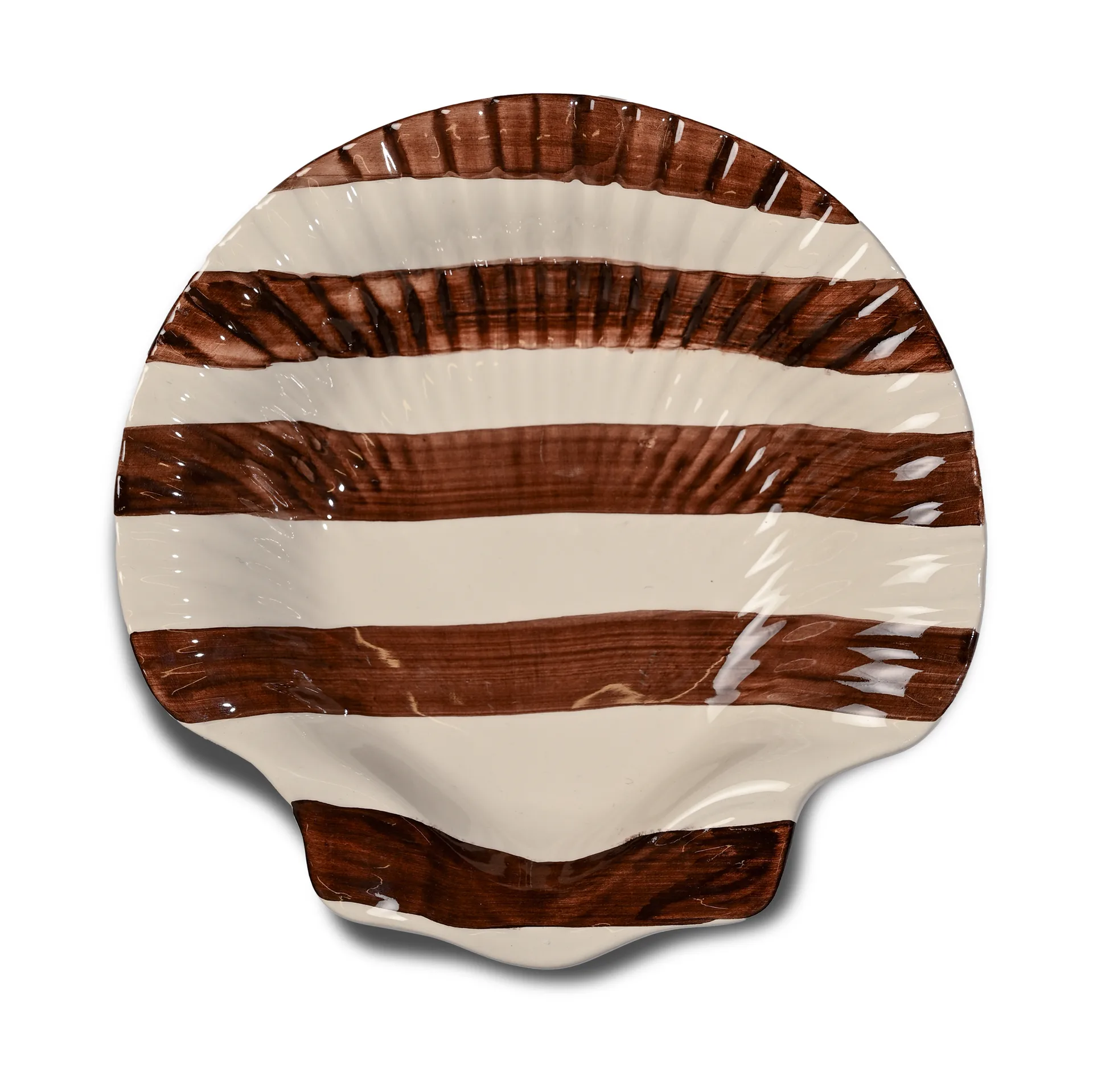 Byon Armona stripe lautanen 23,5x23,5 cm Tummanruskea-valkoinen