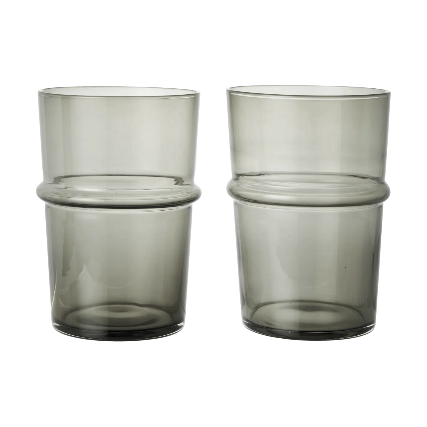Ferm Living Boya juomalasi korkea 45 cl 2-pack. Savutettu harmaa