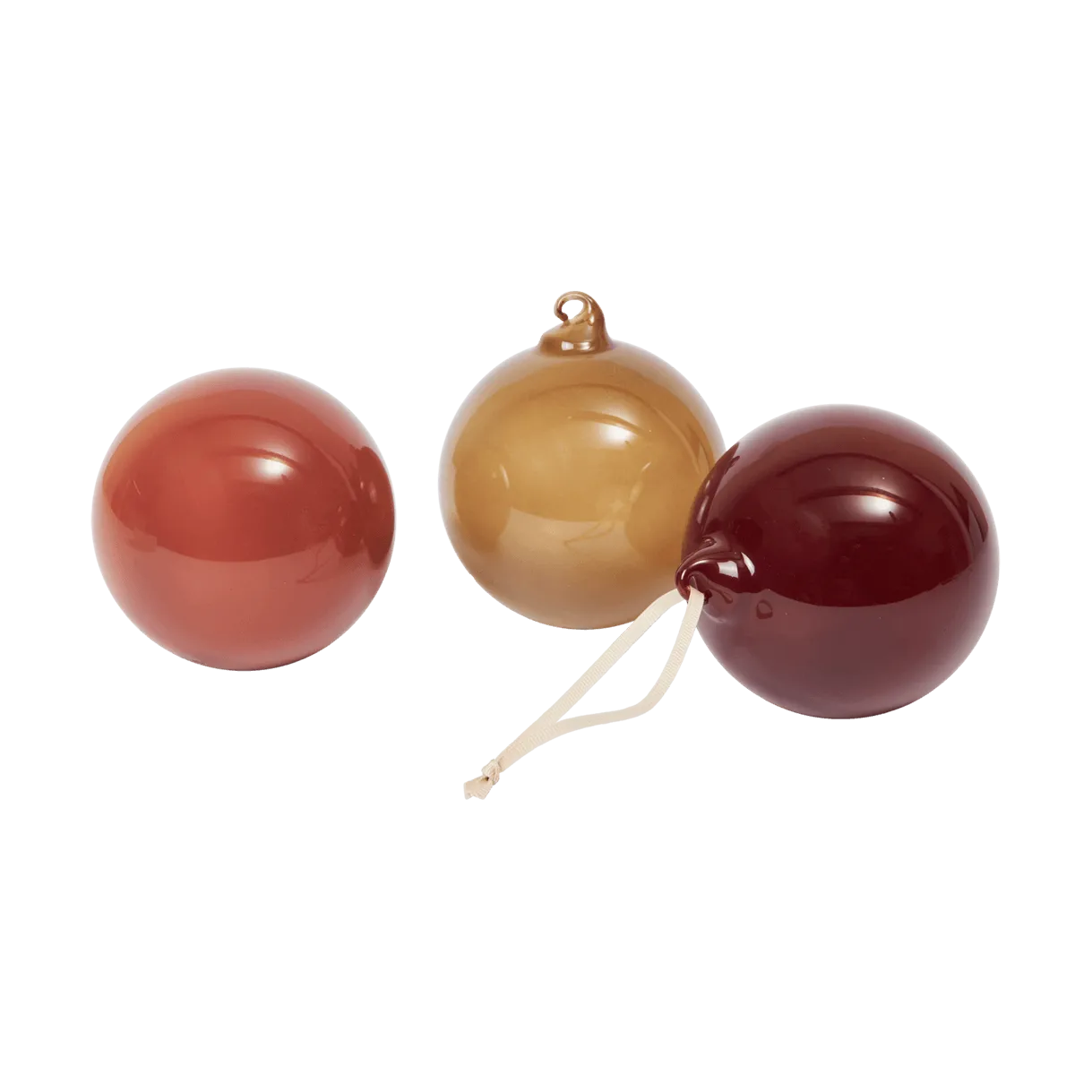 Ferm Living Lasipallo joulukoriste L Ø10 cm 3 osaa Roseate Opaque