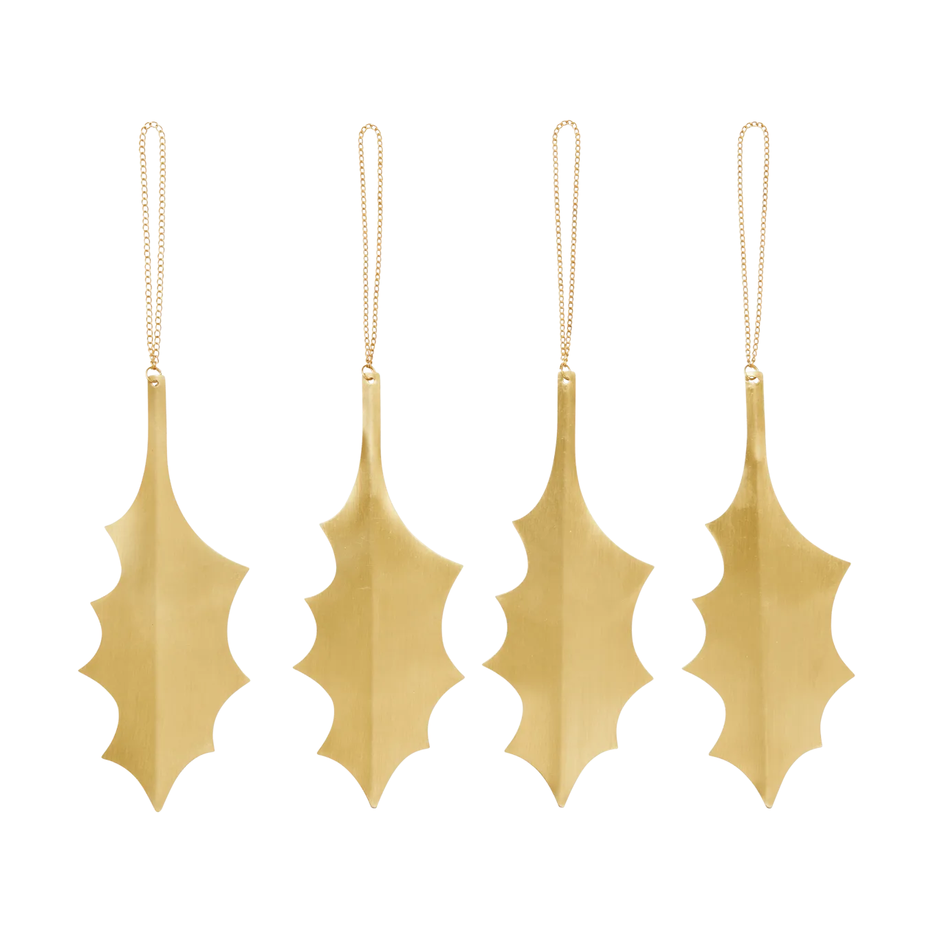 Ferm Living Holly leaf koriste-riipus 13,5 cm 4-pack Messinki