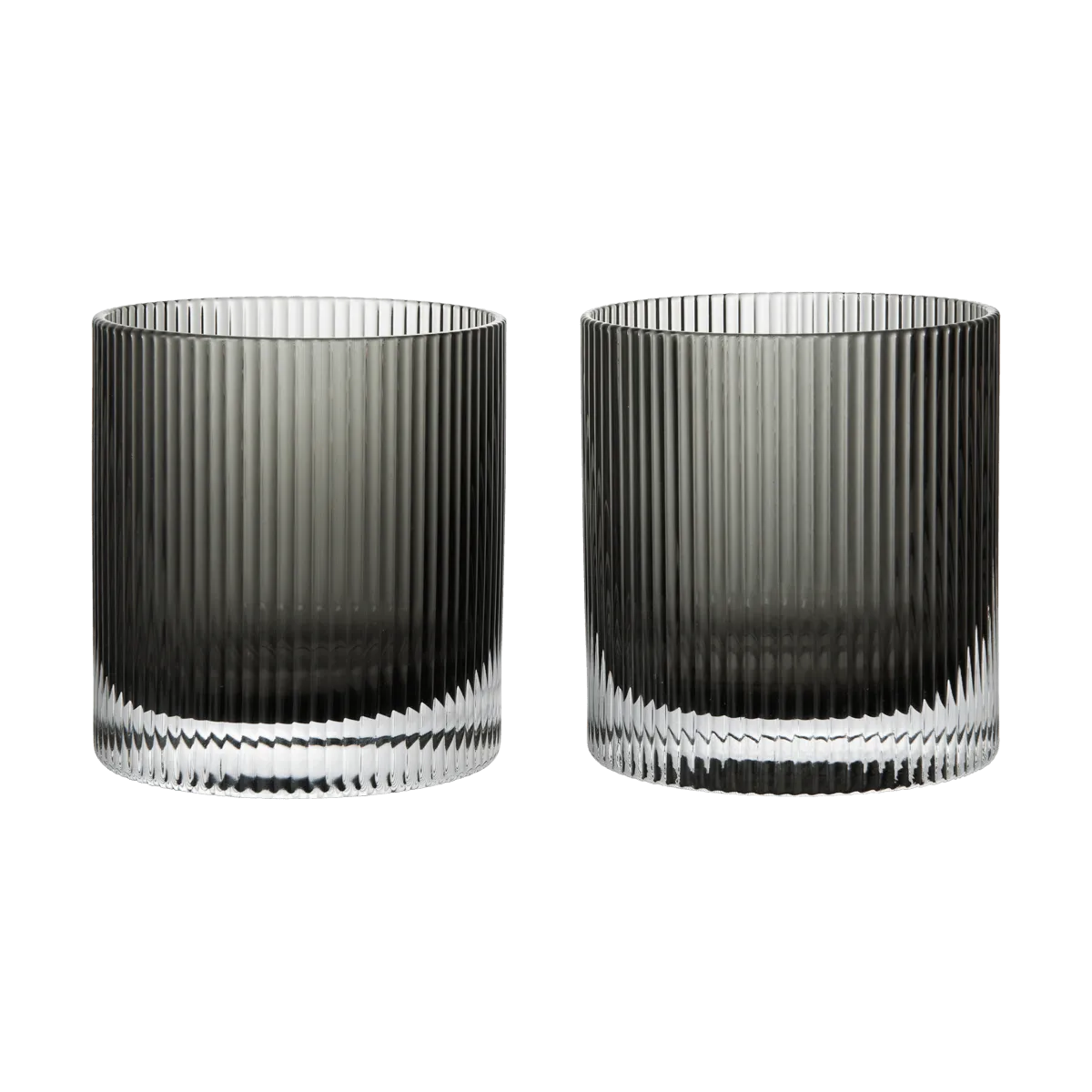 Ferm Living Ripple tumbler lasi 25 cl 2-pack Savutettu harmaa