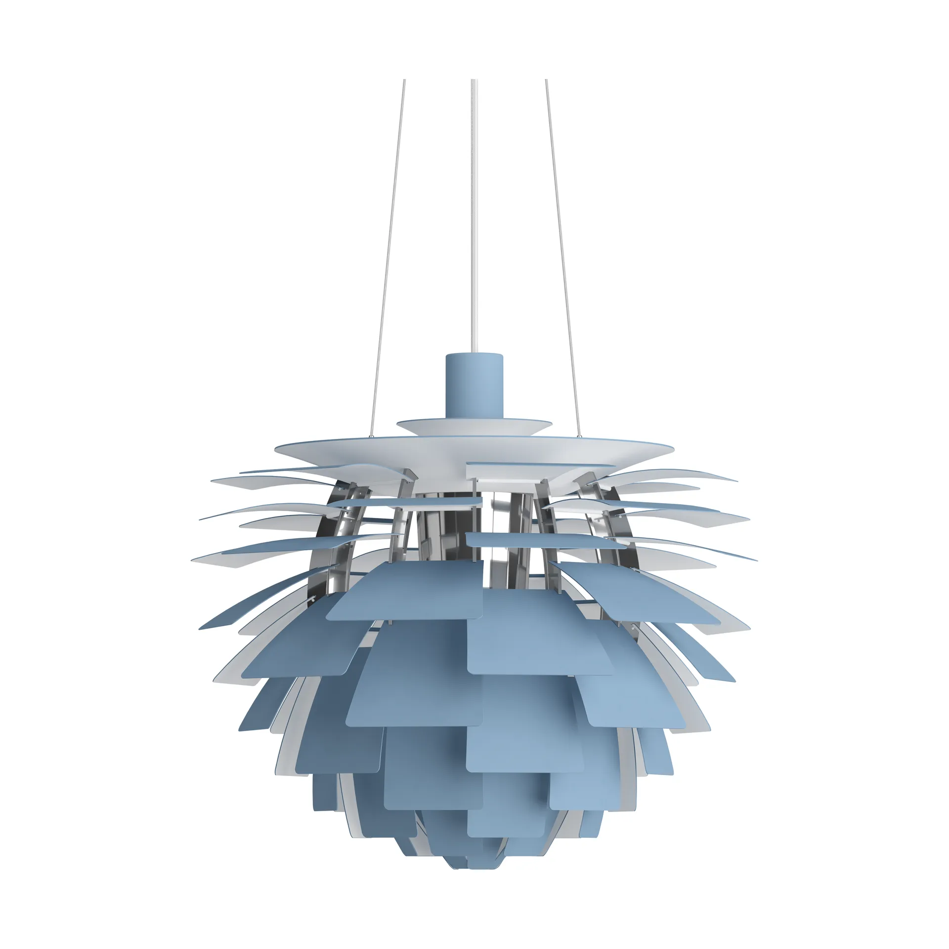 Louis Poulsen PH Artichoke -kattolamppu Ø48 cm Dusty blue-high lustre chrome plated